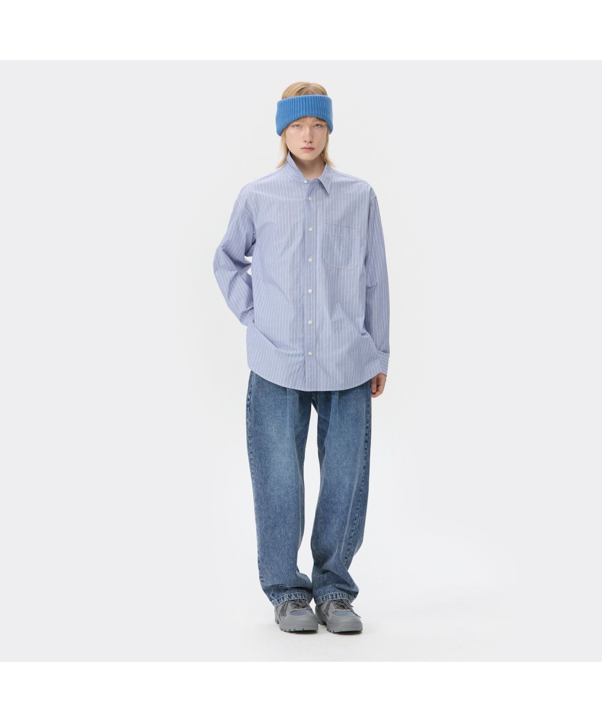 커스텀멜로우(CUSTOMELLOW) Blue Loose Fit Drawstring Jeans CWPAA25587BUX