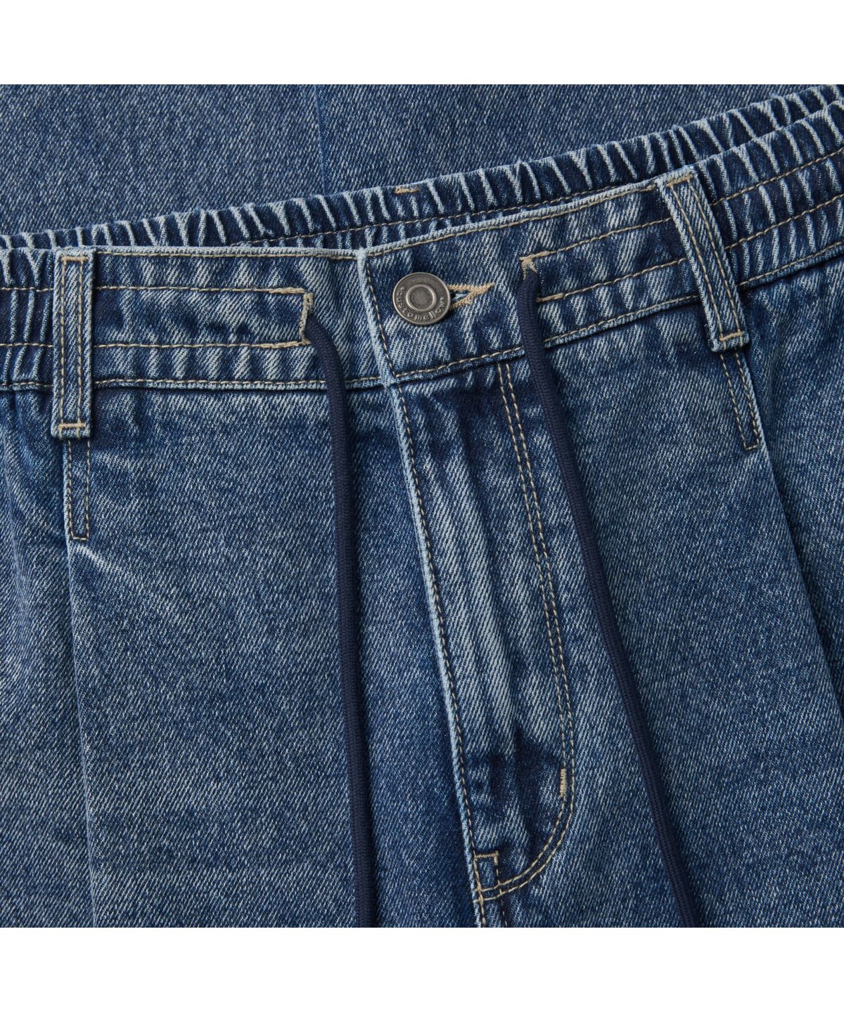 커스텀멜로우(CUSTOMELLOW) Blue Loose Fit Drawstring Jeans CWPAA25587BUX