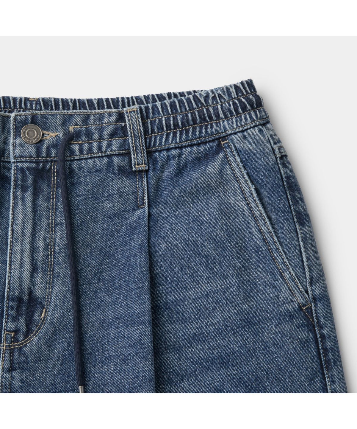 커스텀멜로우(CUSTOMELLOW) Blue Loose Fit Drawstring Jeans CWPAA25587BUX