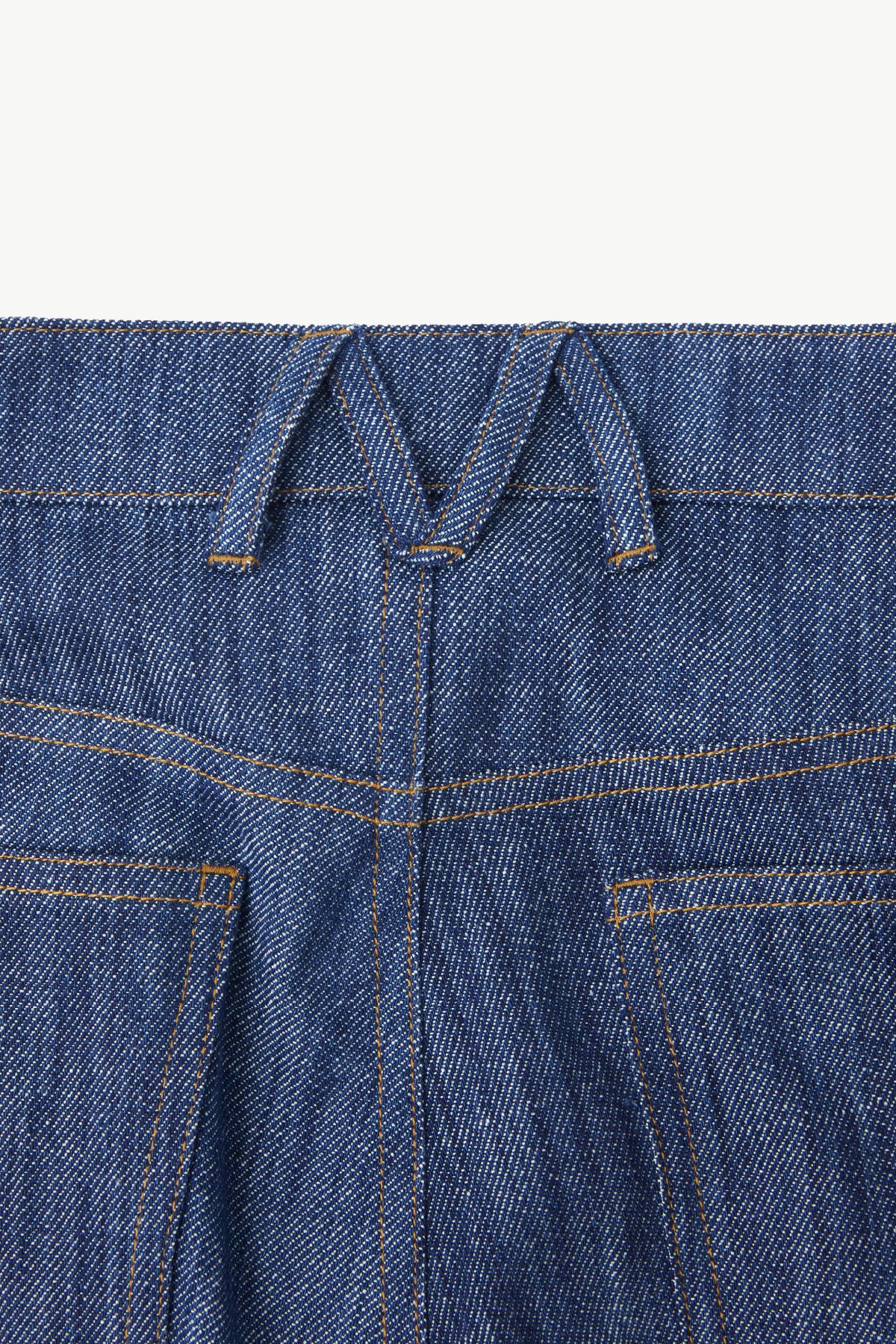 무드디렉터(MOODDIRECTOR) Le rayon jaune 하프 데님 팬츠_블루