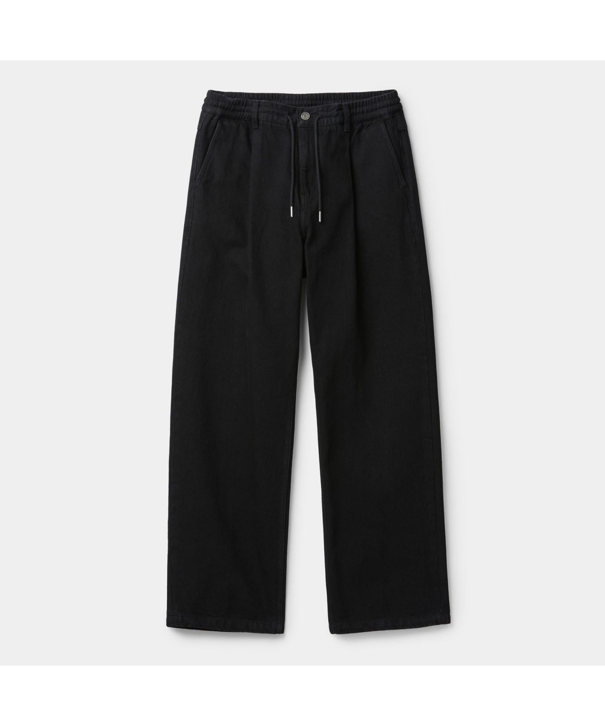 커스텀멜로우(CUSTOMELLOW) Black Loose Fit Drawstring Jeans CWPAA25588BKX