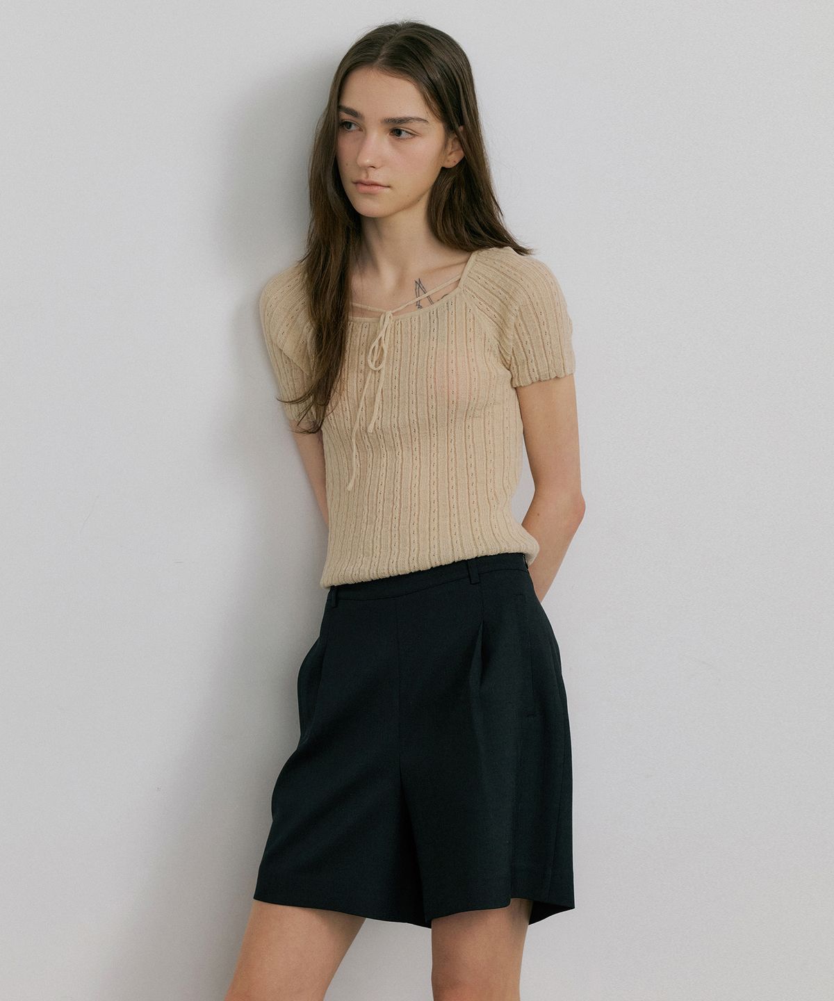 오떼뜨(OCTETTE) LUA ONE TUCK SHORTS_2COLOR