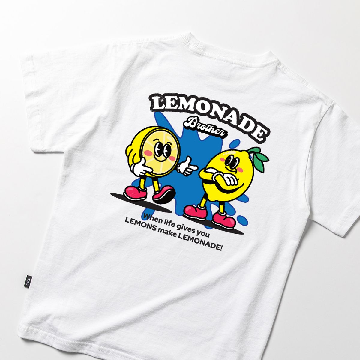 스플래시코드 키즈(SPLASHCODE KIDS) 키즈 반팔 티셔츠 화이트 - 레몬에이드 브로(Lemonade Bro)