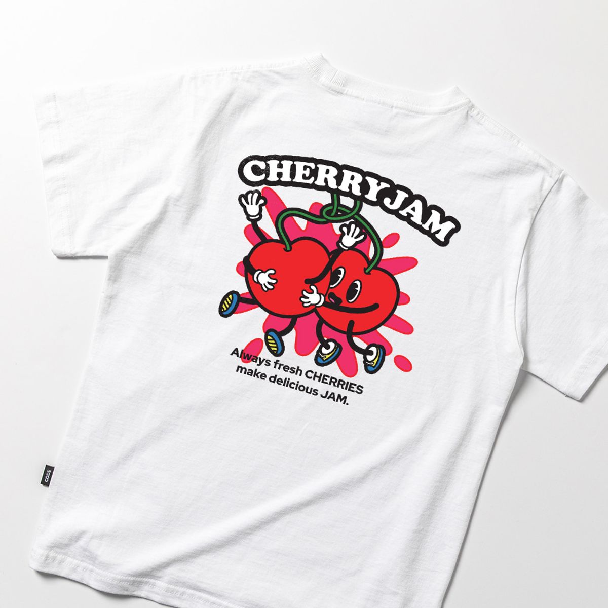스플래시코드 키즈(SPLASHCODE KIDS) 키즈 반팔 티셔츠 화이트 - 체리 쨈(Cherry Jam)