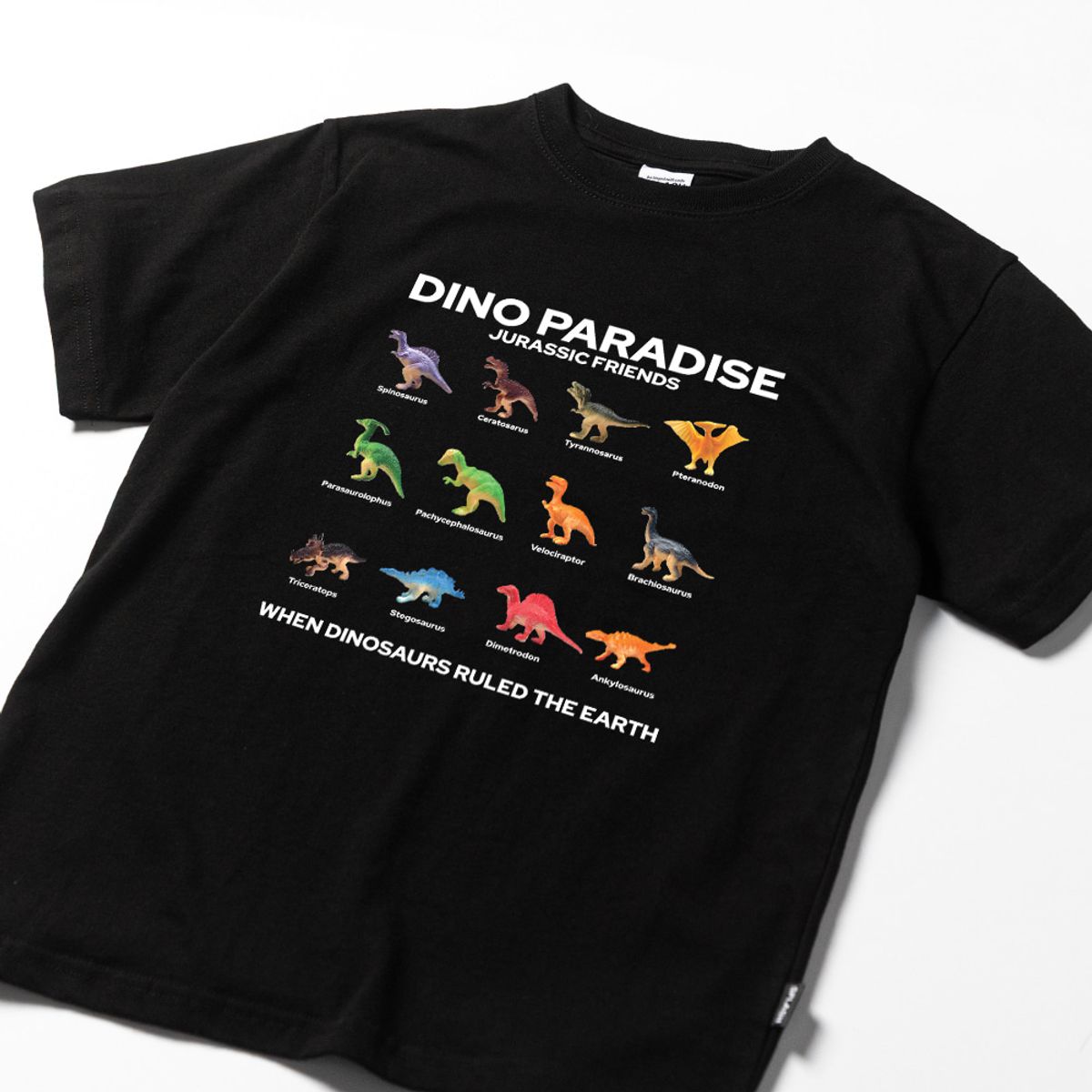 스플래시코드 키즈(SPLASHCODE KIDS) 키즈 반팔 티셔츠 블랙 - 디노 파라다이스(Dino Paradise)