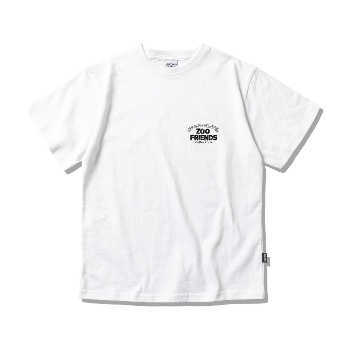 스플래시코드 키즈(SPLASHCODE KIDS) 키즈 반팔 티셔츠 화이트 - 크레용 동물 친구들(Crayon Zoo Friends)