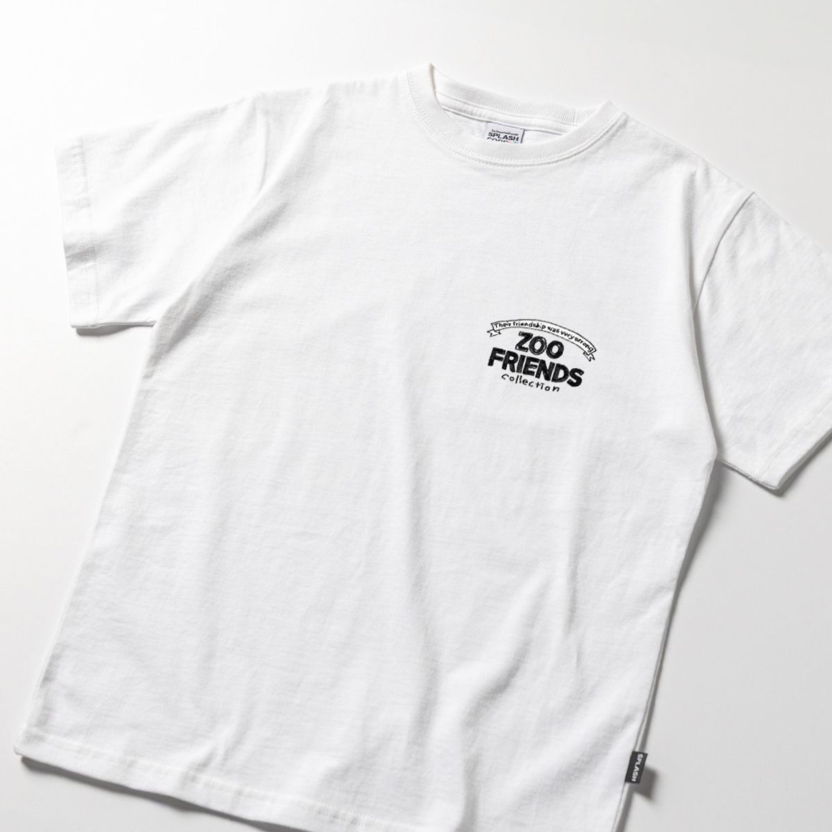 스플래시코드 키즈(SPLASHCODE KIDS) 키즈 반팔 티셔츠 화이트 - 크레용 동물 친구들(Crayon Zoo Friends)