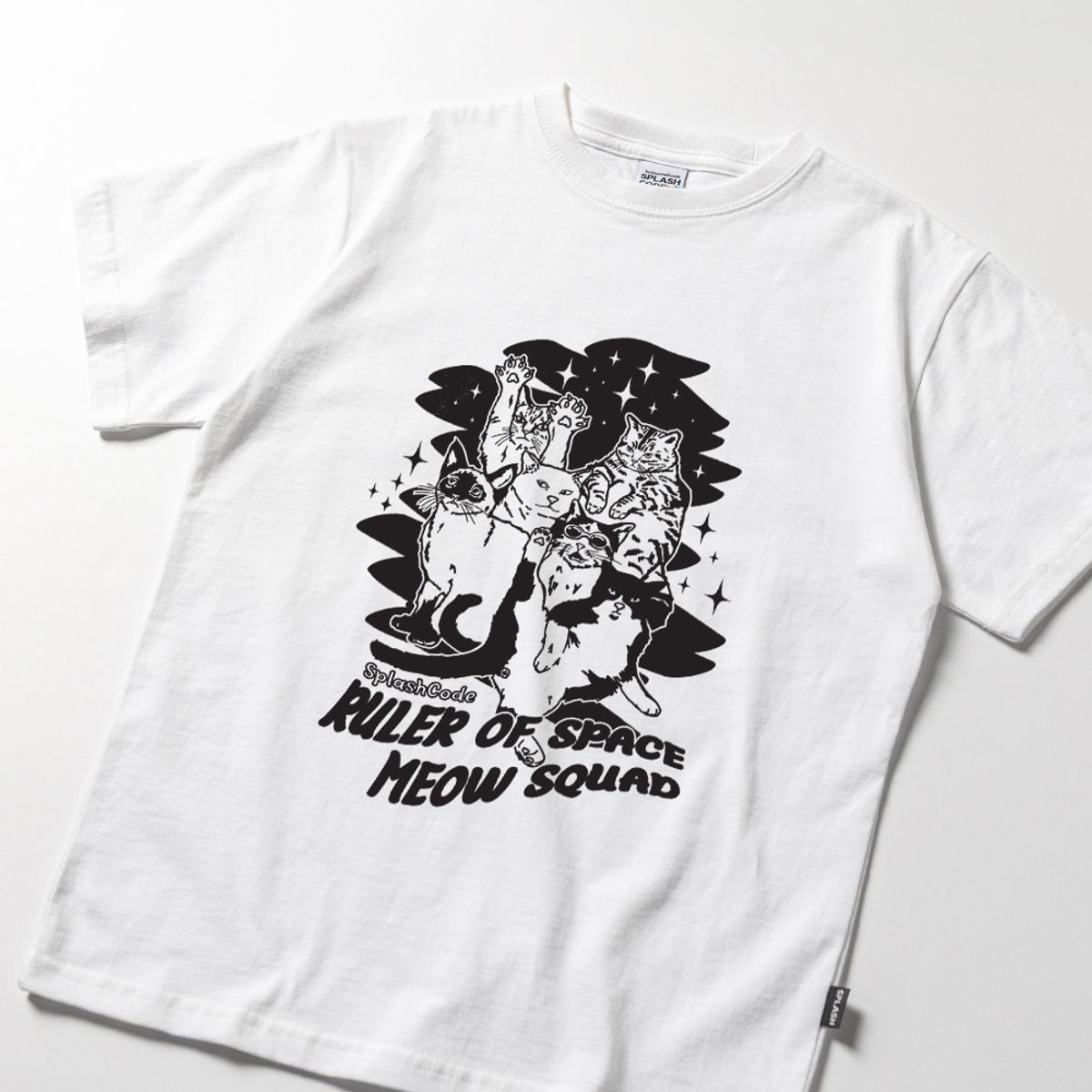 스플래시코드 키즈(SPLASHCODE KIDS) 키즈 반팔 티셔츠 화이트 - 캣츠(Cats)