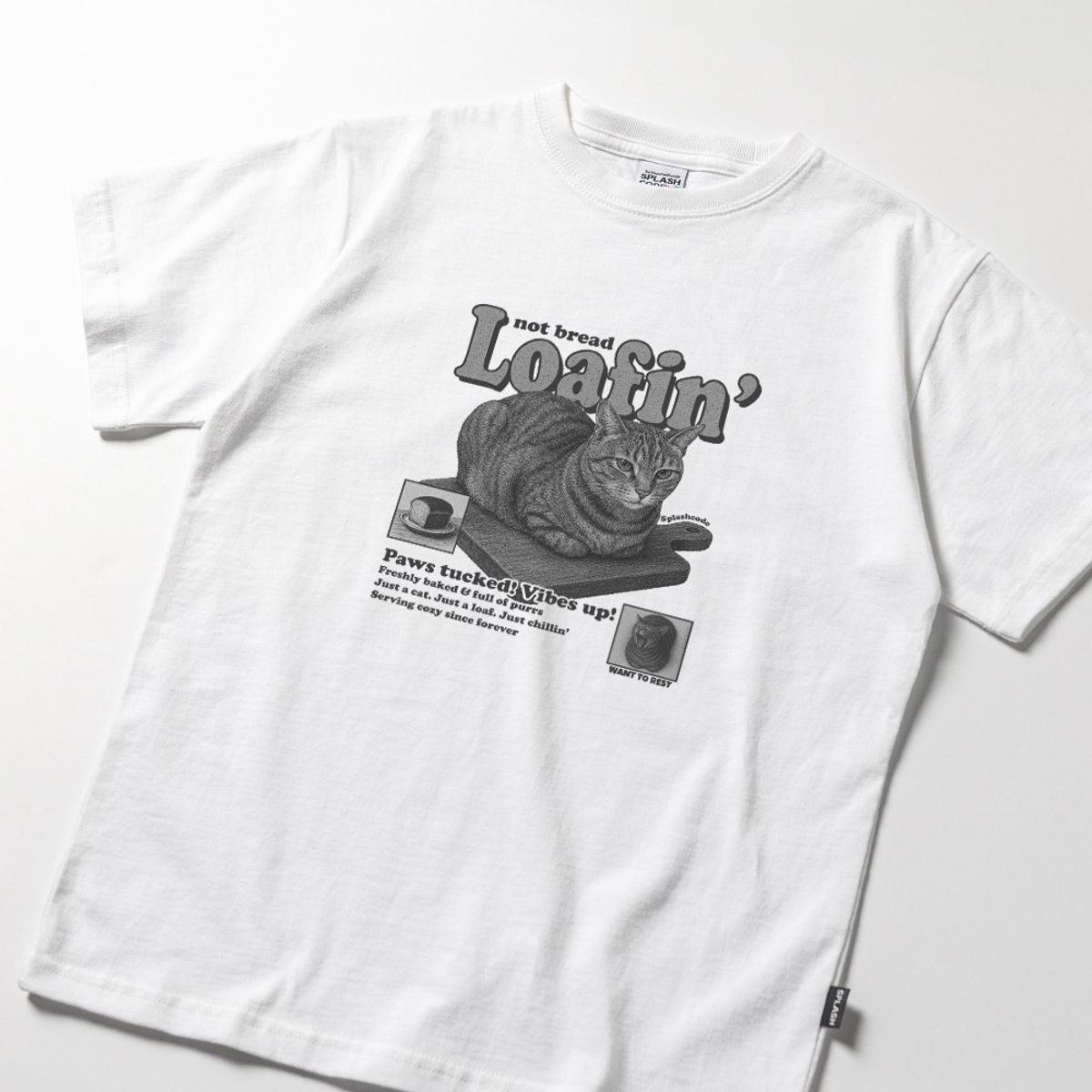 스플래시코드 키즈(SPLASHCODE KIDS) 키즈 반팔 티셔츠 화이트 - 식빵(Catloaf)