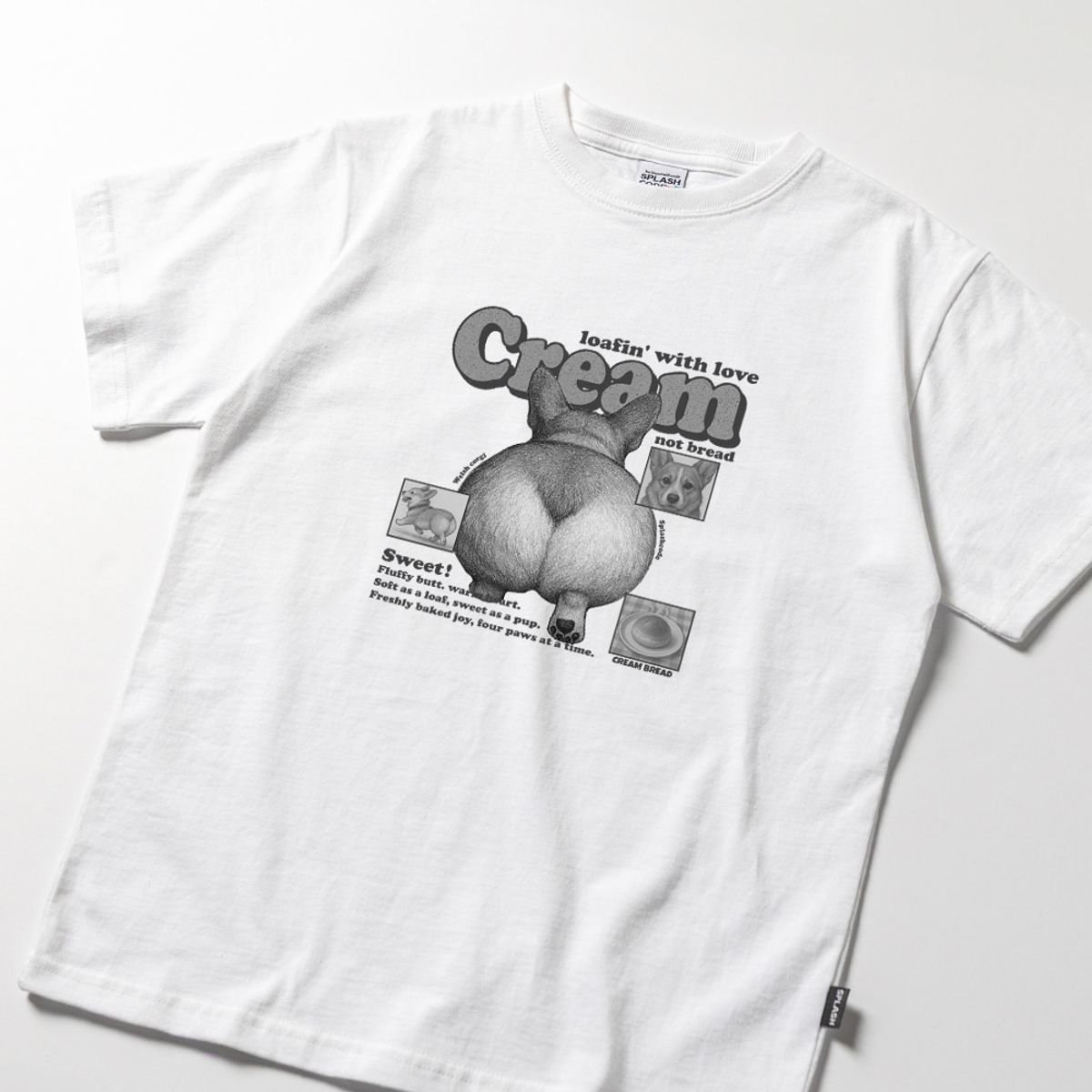 스플래시코드 키즈(SPLASHCODE KIDS) 키즈 반팔 티셔츠 화이트 - 크림빵(Cream Bread)