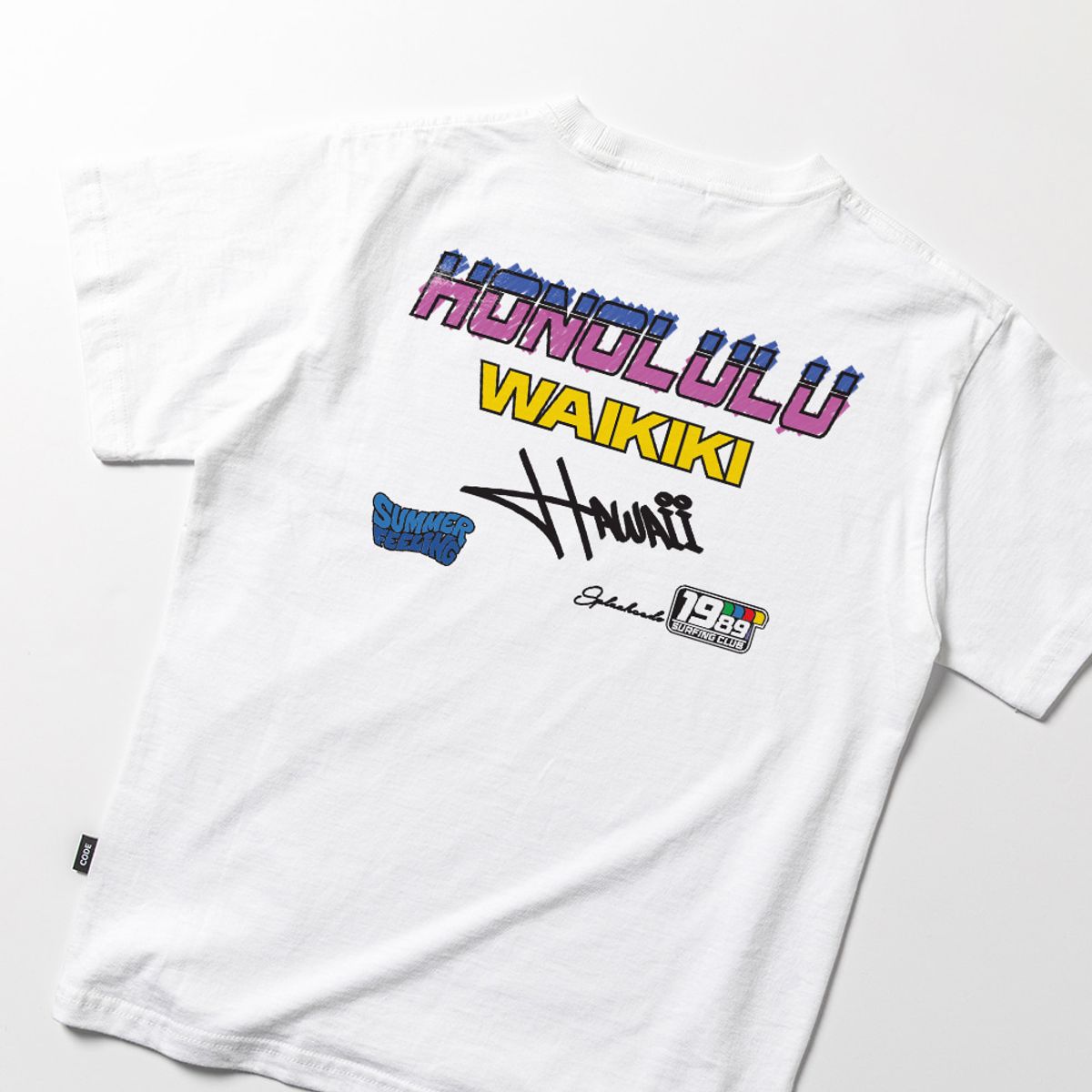 스플래시코드 키즈(SPLASHCODE KIDS) 키즈 반팔 티셔츠 화이트 - 호놀룰루(Honolulu)