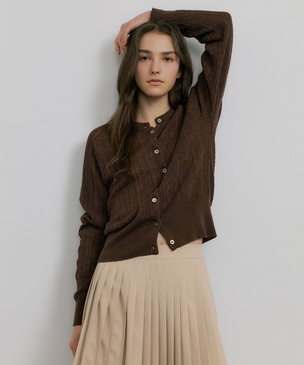오떼뜨(OCTETTE) LINEN POINTAIL CARDIGAN_3COLOR