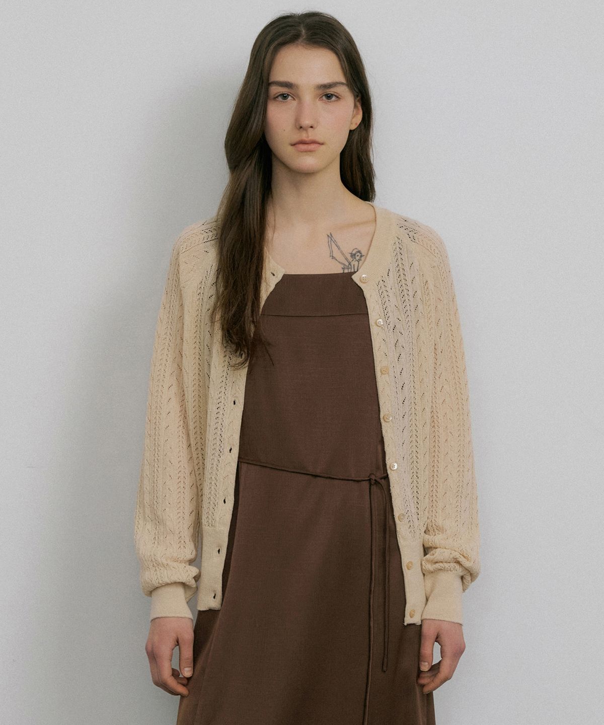 오떼뜨(OCTETTE) LINEN POINTAIL CARDIGAN_3COLOR