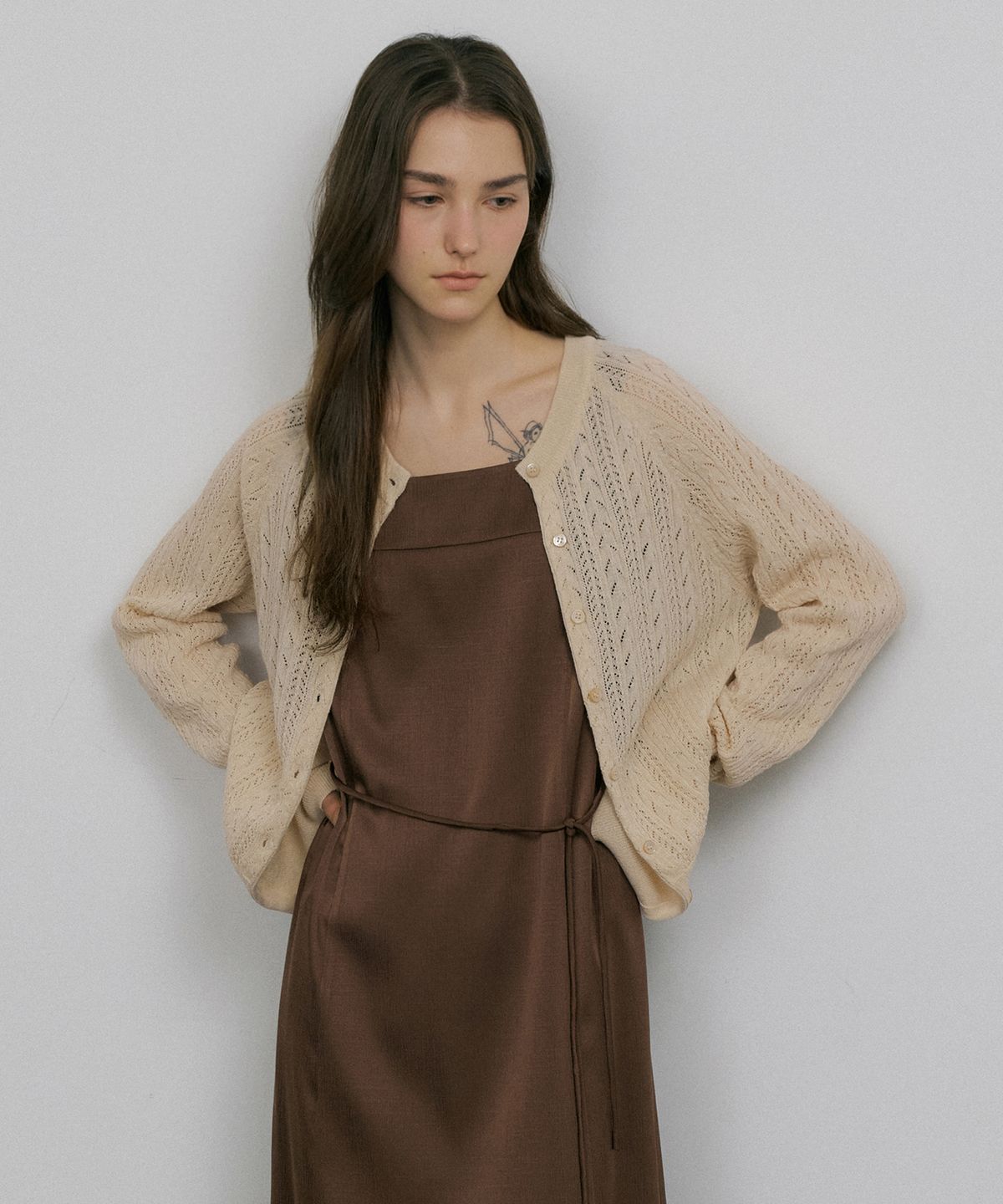 오떼뜨(OCTETTE) LINEN POINTAIL CARDIGAN_3COLOR
