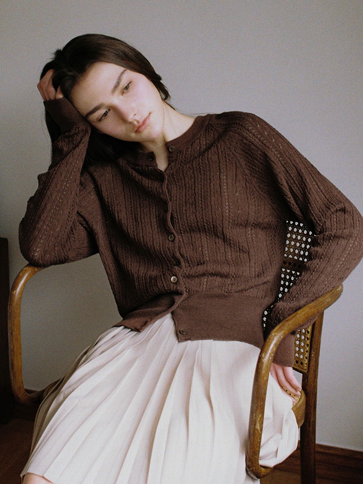 오떼뜨(OCTETTE) LINEN POINTAIL CARDIGAN_3COLOR