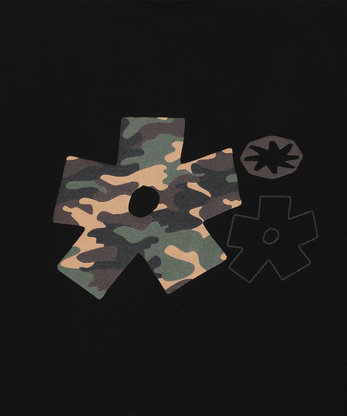슬로우 레코드 하우스(SLOW RECORD HOUSE) 카모블룸 스타 티셔츠_블랙