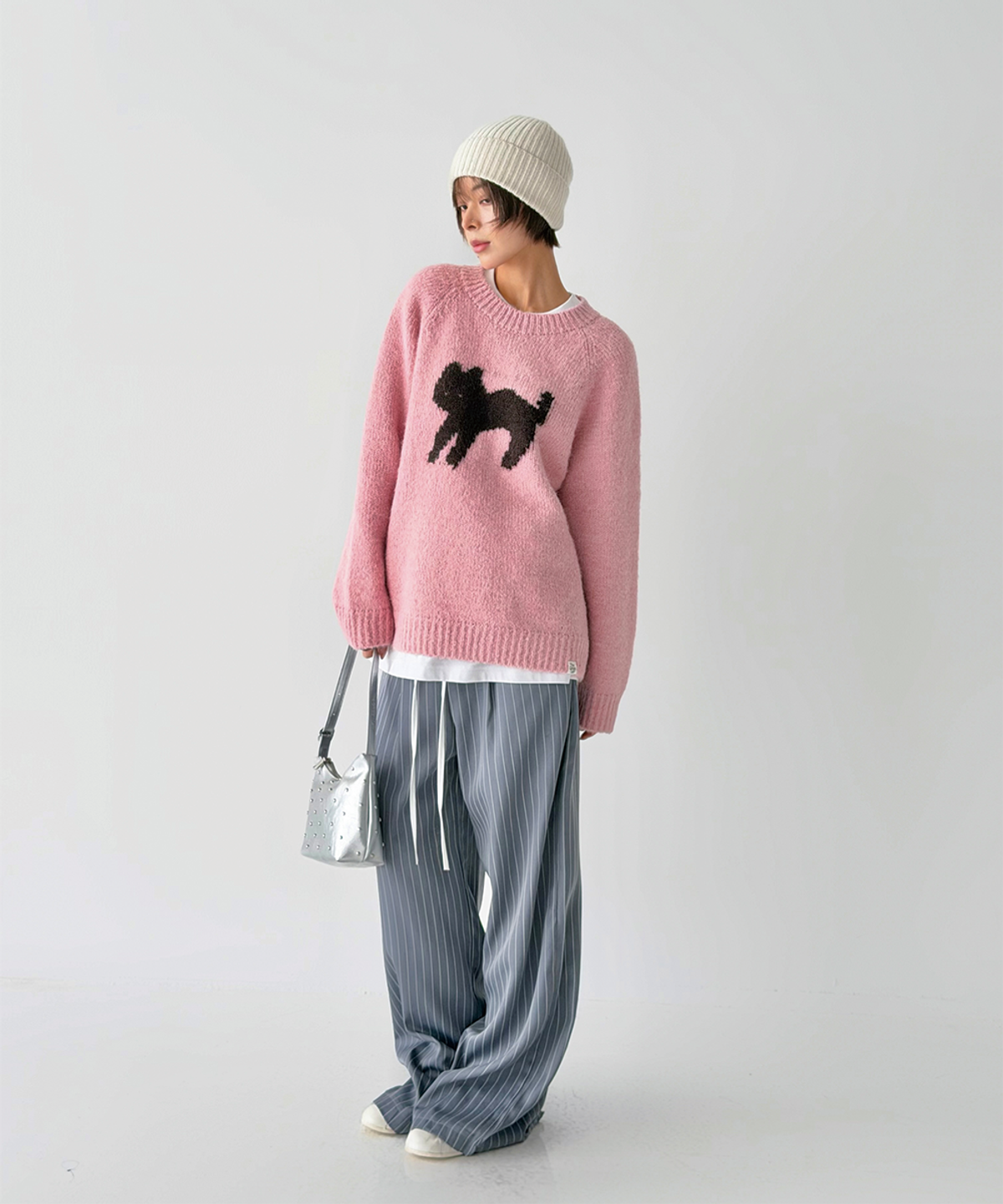 더그린랩(THE GREEN LAB) 스터드 미니 토트백 [실버]