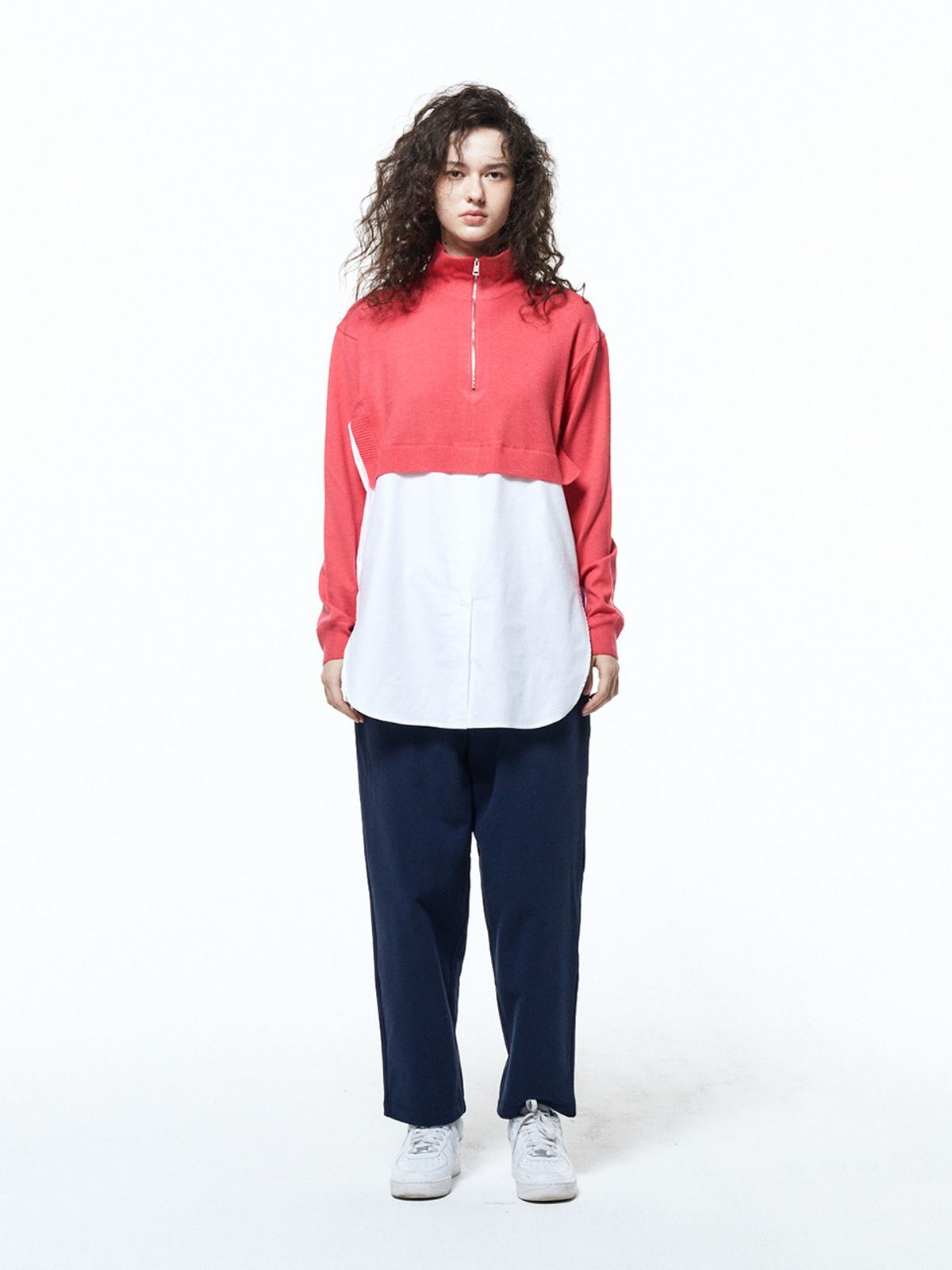 하우스공칠이씨(HAUS072C) KNIT SHIRTS MIX TOP PINK