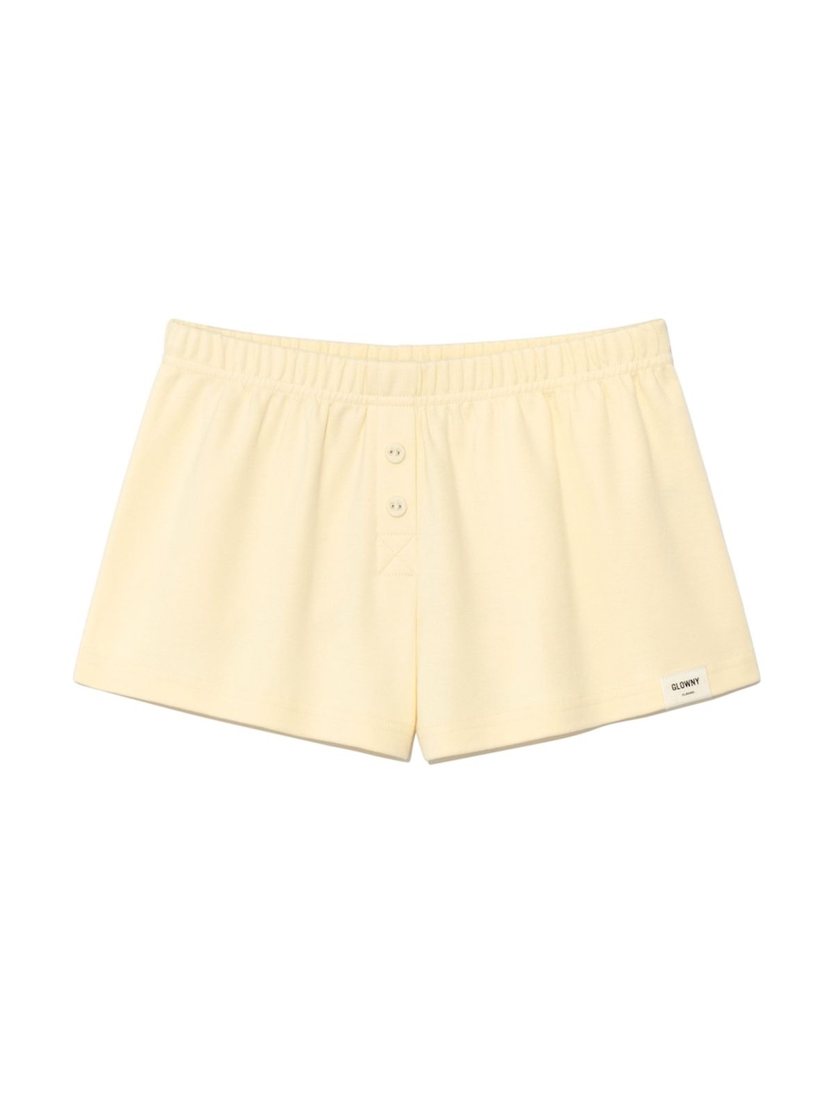 글로니(GLOWNY) BUTTON FLY MINI SHORTS (BUTTER)
