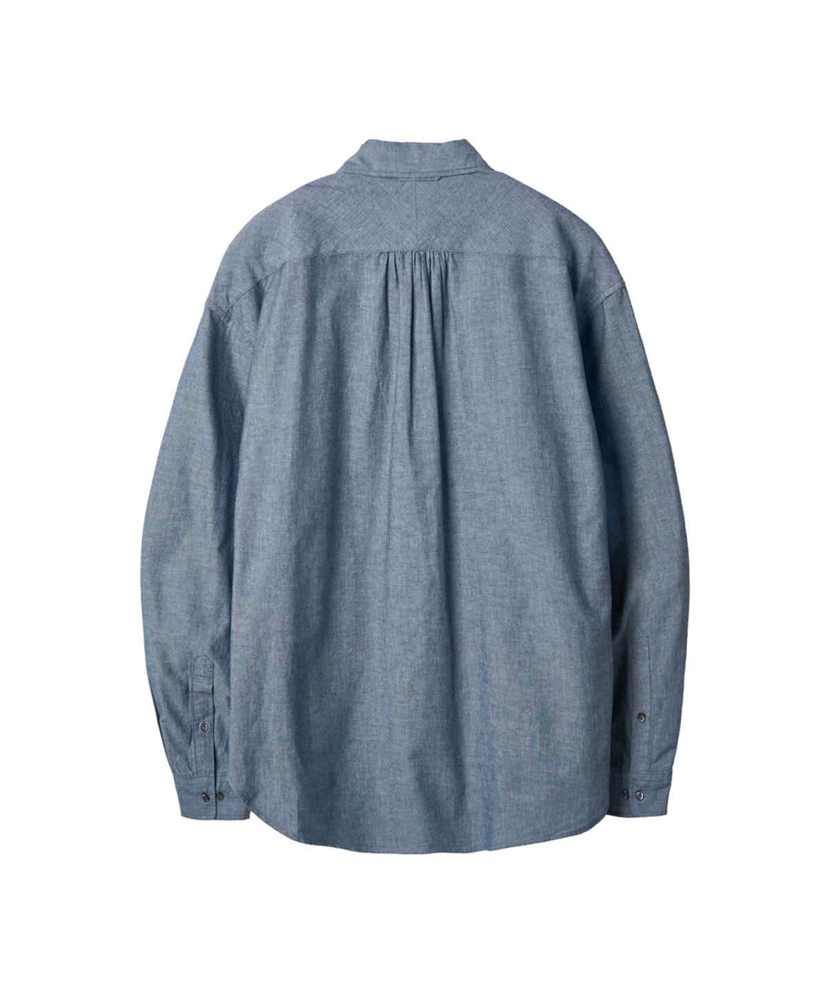 러프사이드(ROUGHSIDE) Shirring Shirt Blue