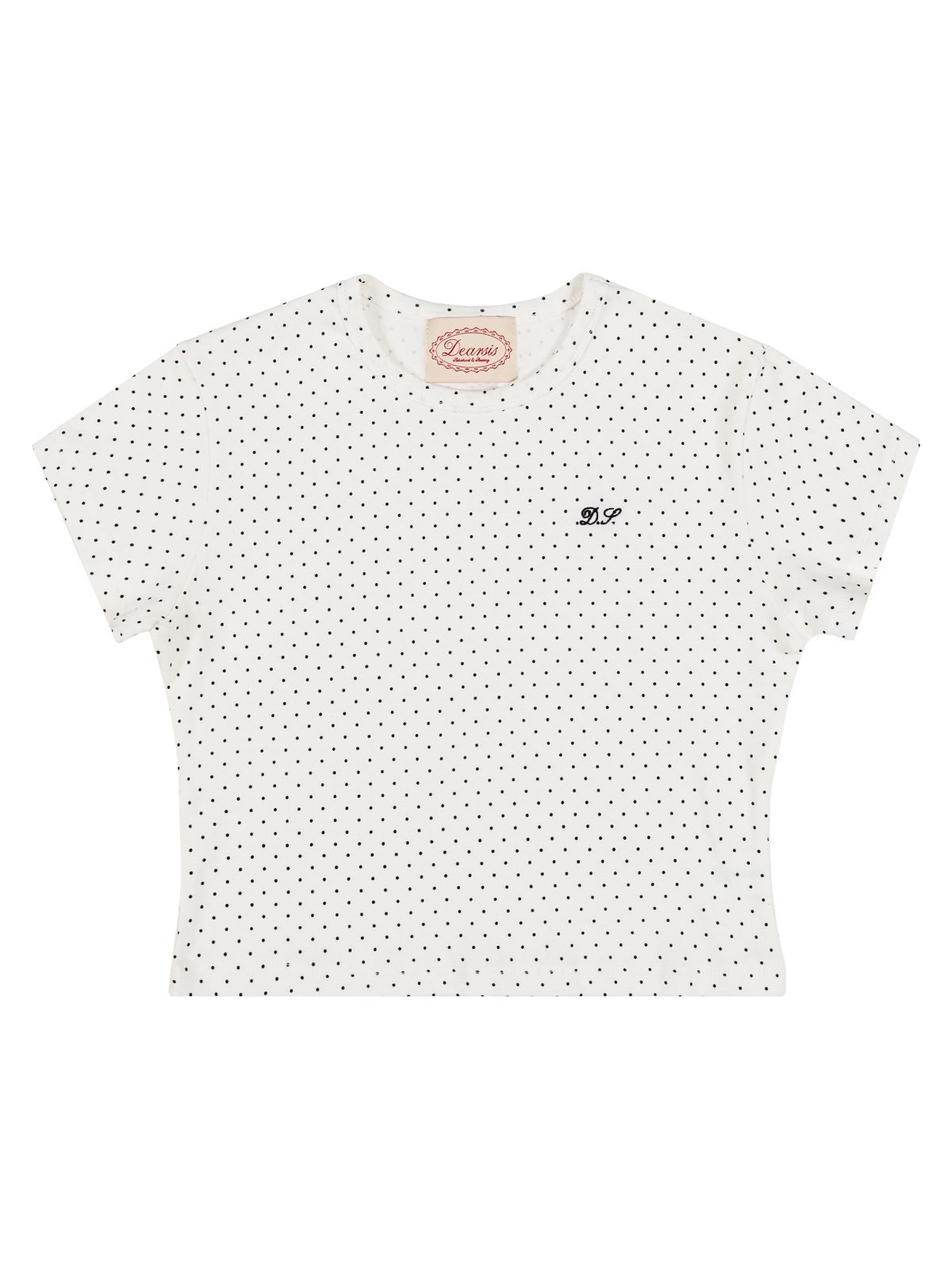 디어시스(Dearsis) Dot Cropped Tee (Black Dot)