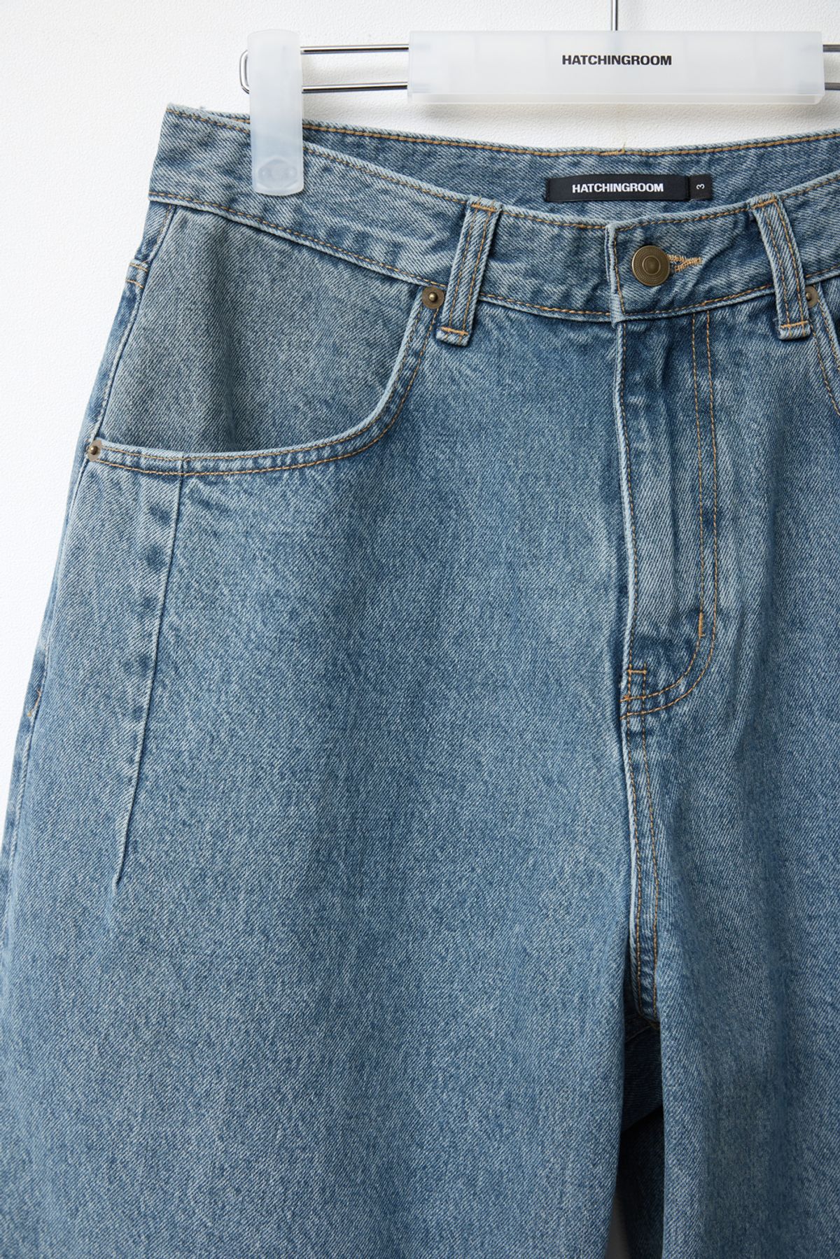 해칭룸(HATCHINGROOM) Bermuda Denim Shorts Blue