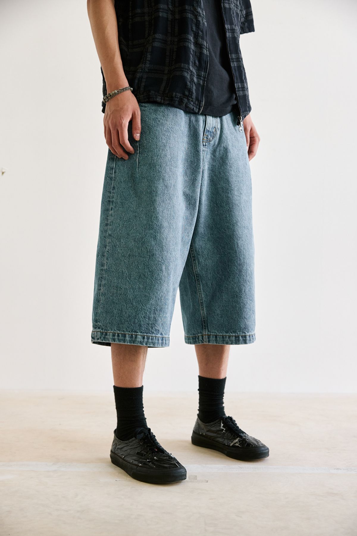 해칭룸(HATCHINGROOM) Bermuda Denim Shorts Blue