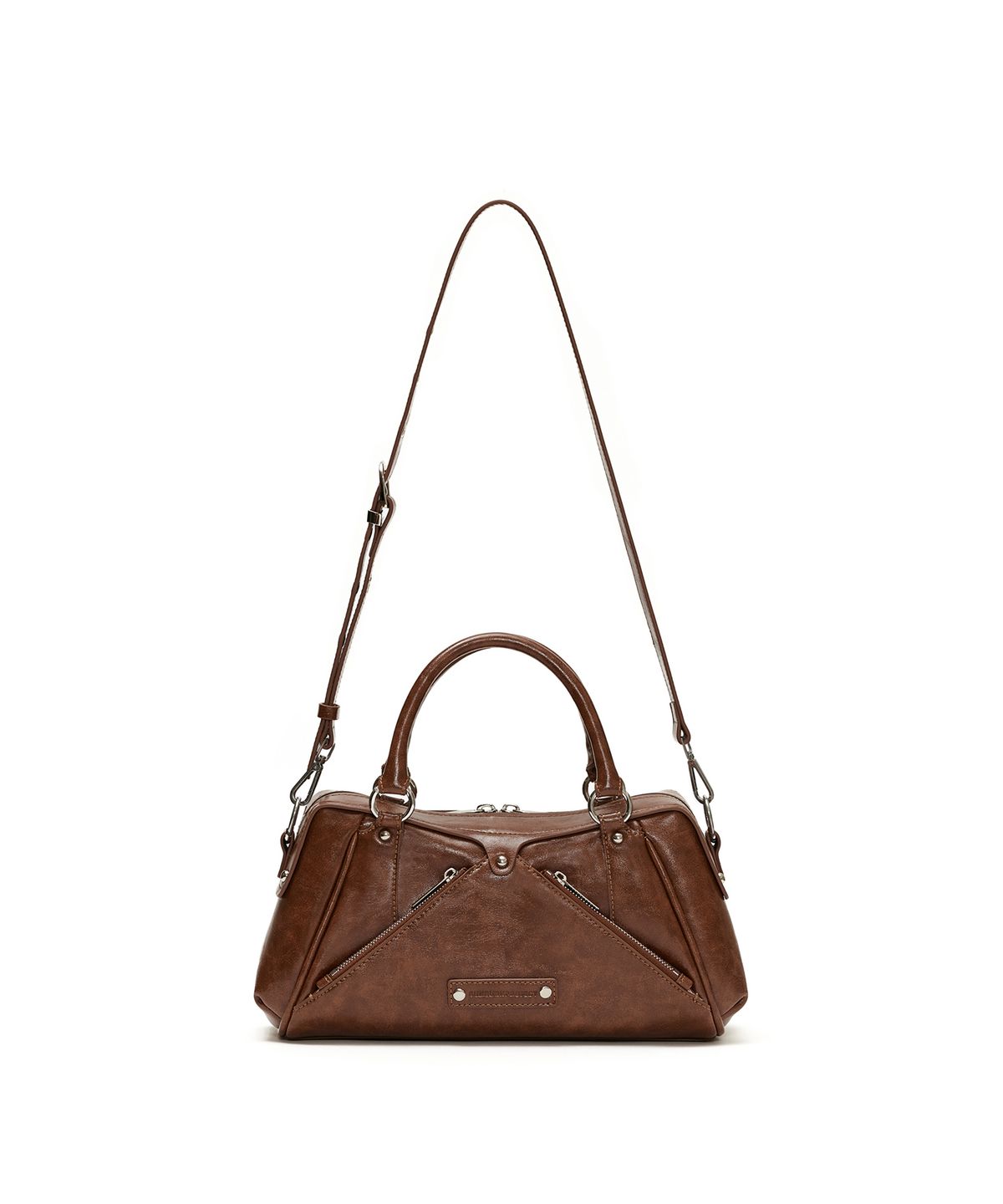 썬번프로젝트(SUNBURNPROJECT) Faux Leather Mini M.O.S Bag, BROWN