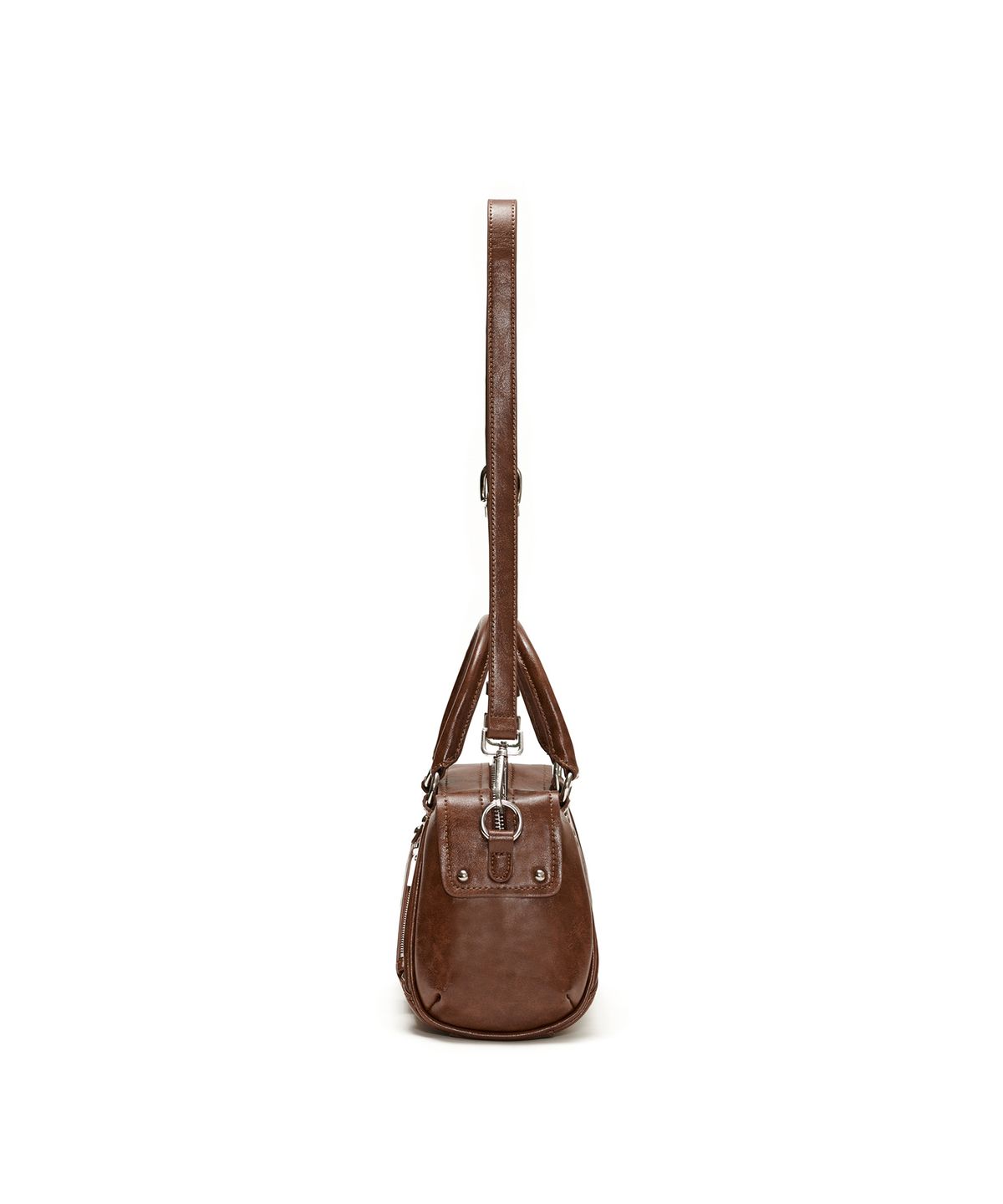 썬번프로젝트(SUNBURNPROJECT) Faux Leather Mini M.O.S Bag, BROWN
