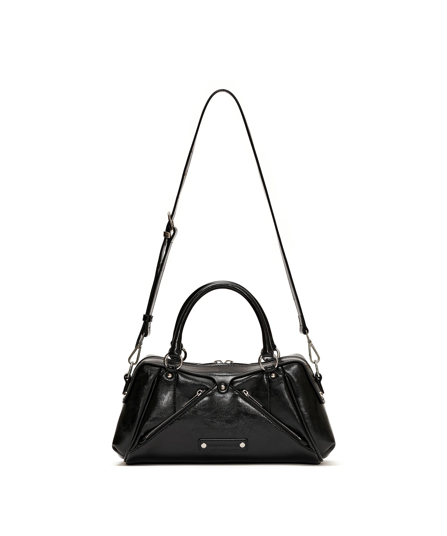 MUSINSA | SUNBURN PROJECT Faux Leather Mini M.O.S Bag, BLACK