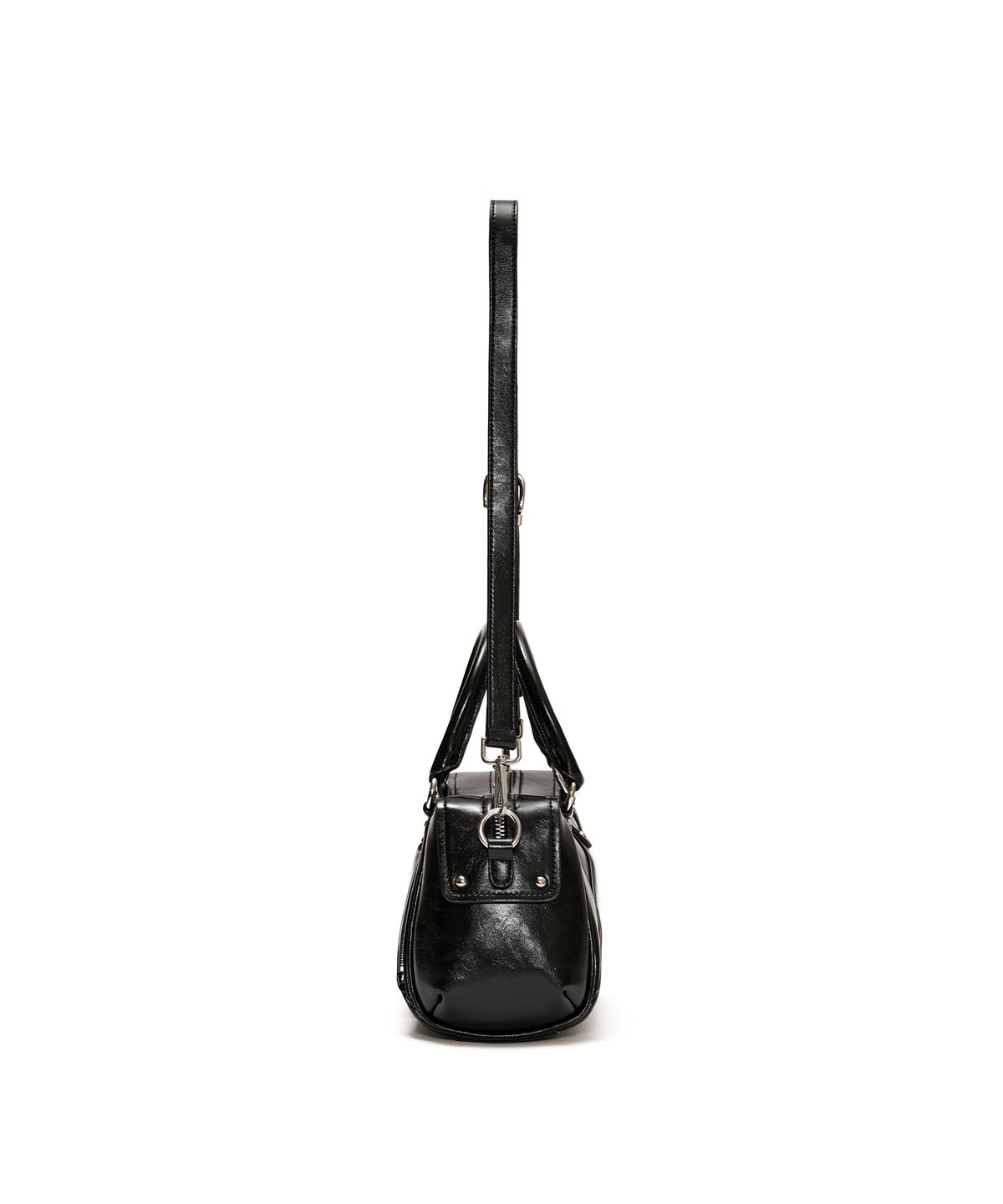 썬번프로젝트(SUNBURNPROJECT) Faux Leather Mini M.O.S Bag, BLACK