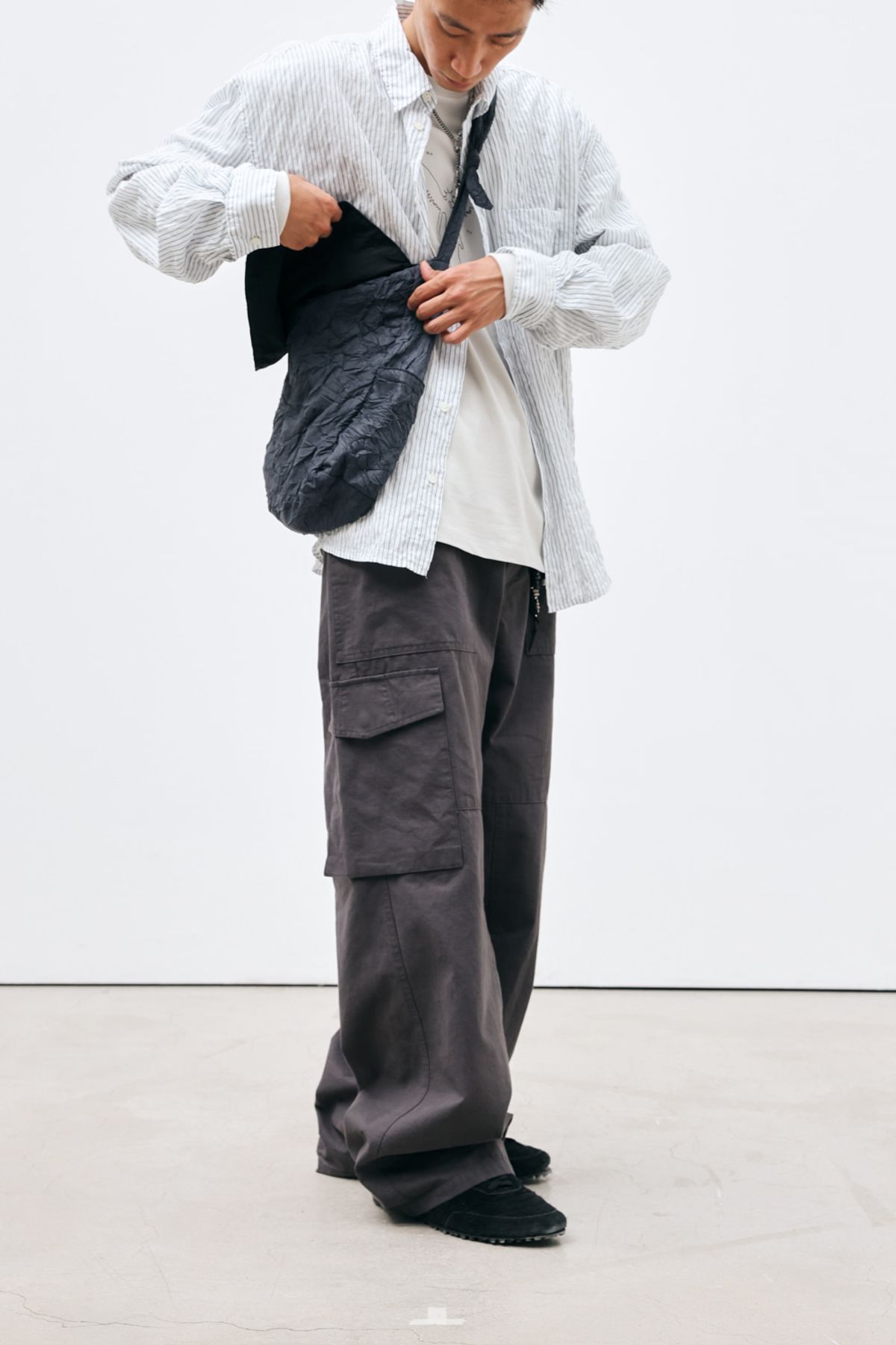 해칭룸(HATCHINGROOM) VTG Star Fatigue Pants Washed Charcoal