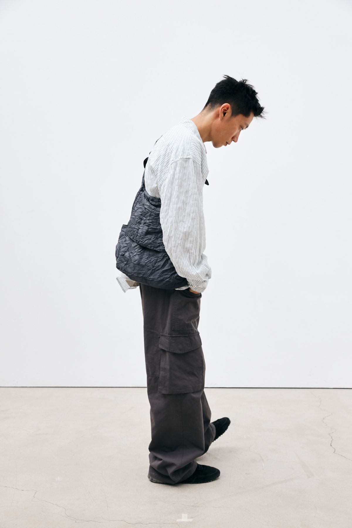 해칭룸(HATCHINGROOM) VTG Star Fatigue Pants Washed Charcoal