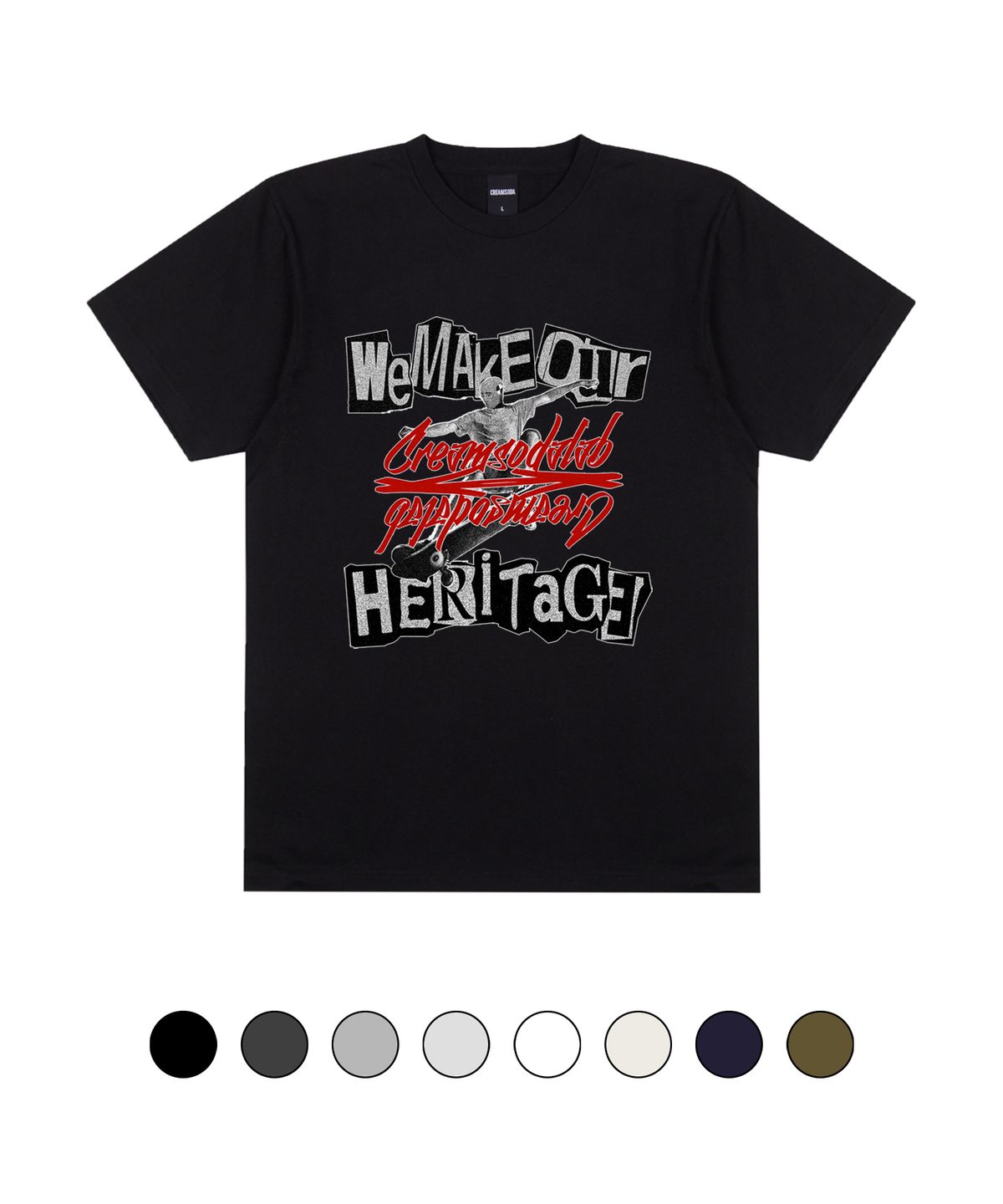 크림소다랩(CREAM SODA LAB) 씨알에스디엘 스케이터 헤리티지 반팔 티셔츠