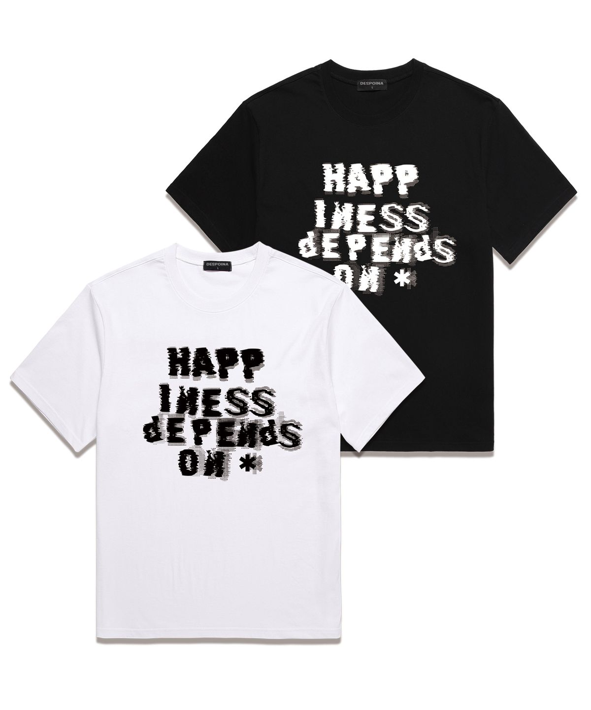 우즈(OUSE) HAPPINESS 반팔 티셔츠 (DS027) 블랙