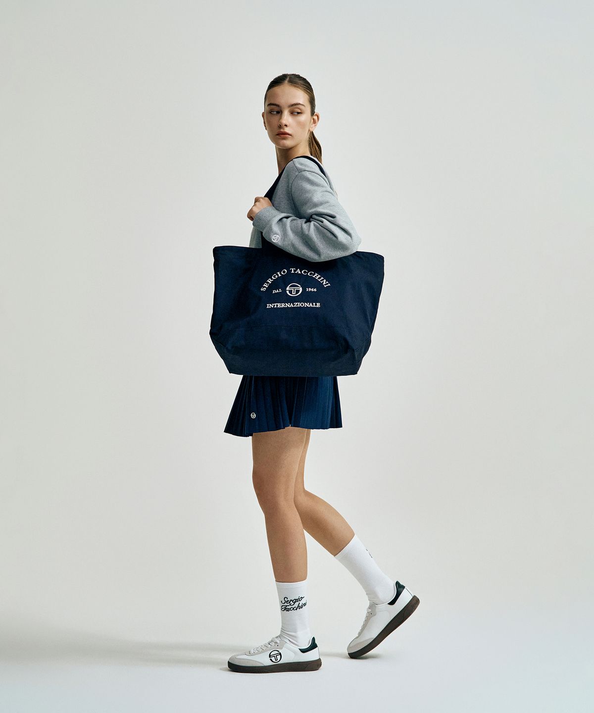 세르지오 타키니(SERGIO TACCHINI) U 클래식 토트백 (Navy)