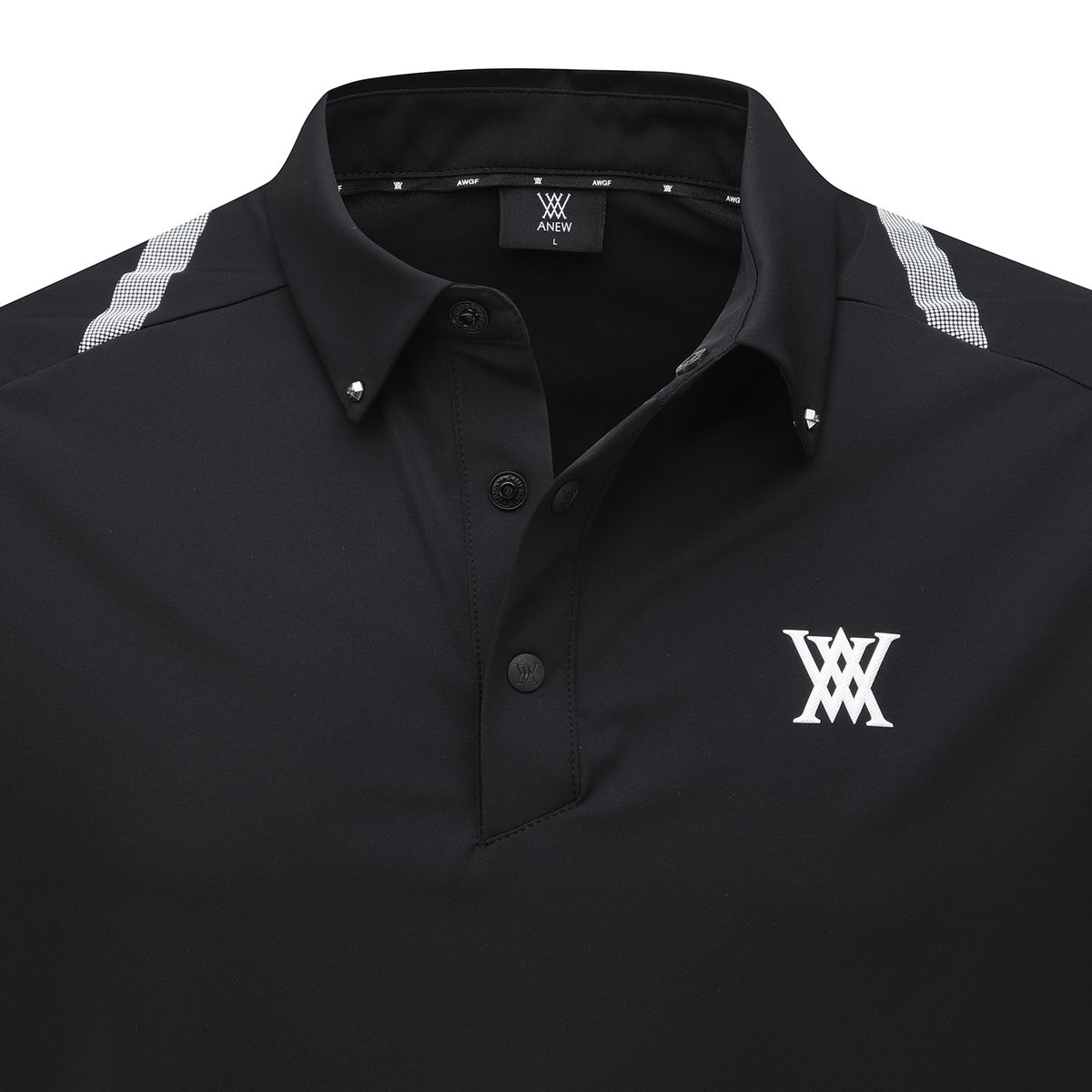 어뉴골프(ANEW GOLF) MEN ICE DOTS LOGO PATTERN SHORT T-SHIRT_BK