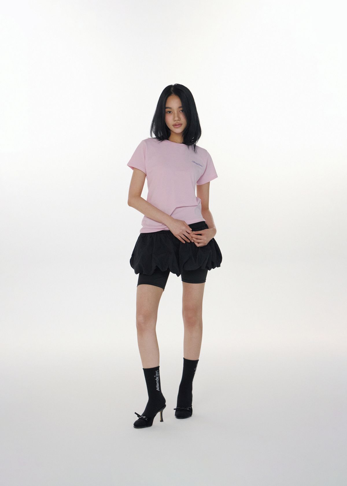 어텐즈(ATTENDS) Attends for cuteness tee (Baby Pink)