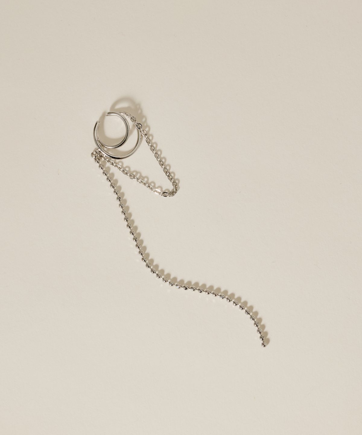 노비스도쿄(NOVICE TOKYO) 롱 체인 이어커프  Long Chain Ear Cuff  / Silver
