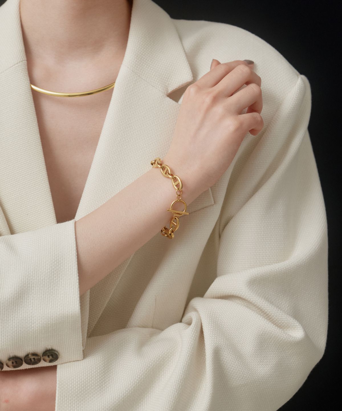 노비스도쿄(NOVICE TOKYO) 마리나 체인 팔찌 Marina Chain Bracelet[Stainless] / Gold