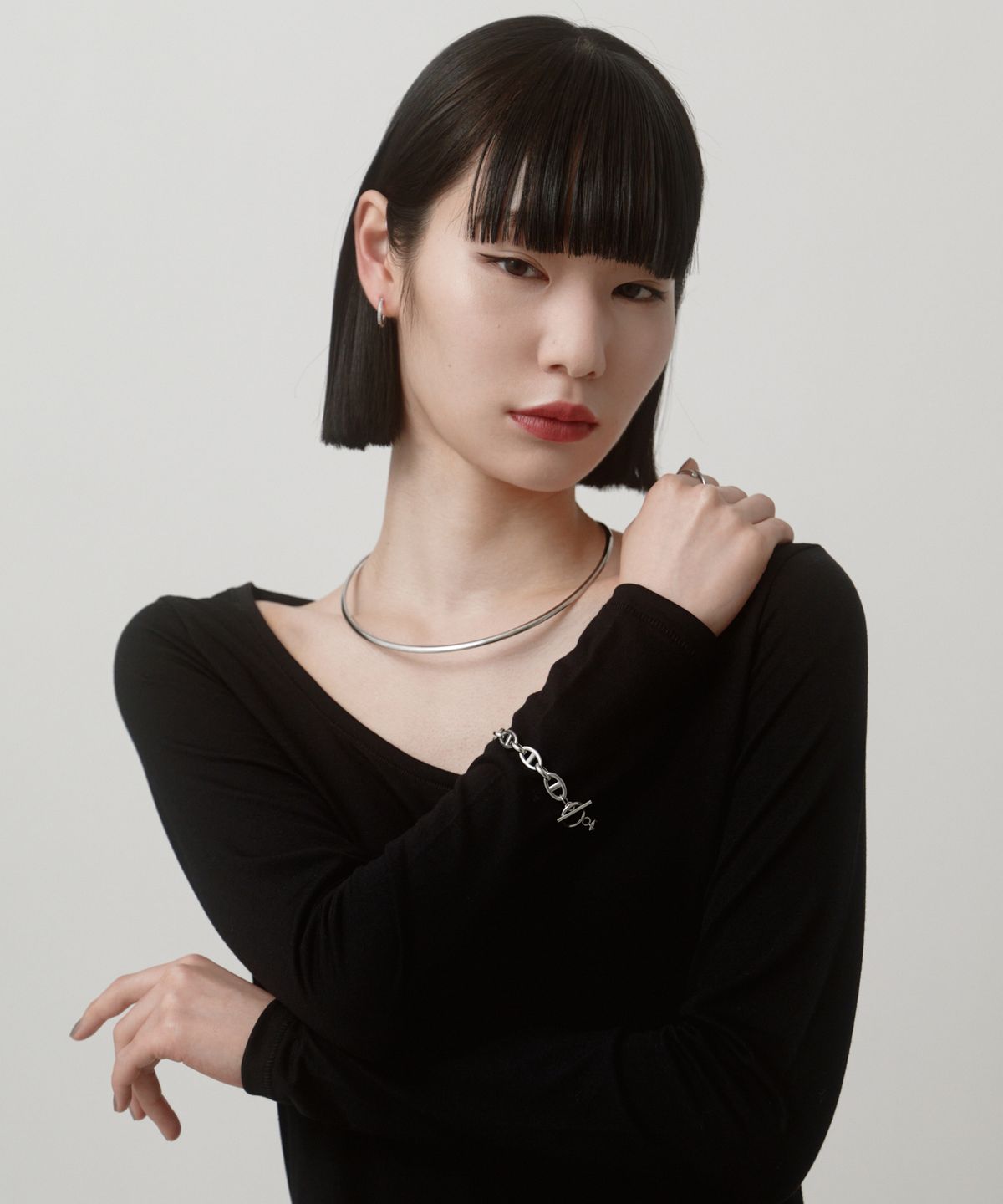 노비스도쿄(NOVICE TOKYO) 마리나 체인 팔찌 Marina Chain Bracelet[Stainless]  / Silver