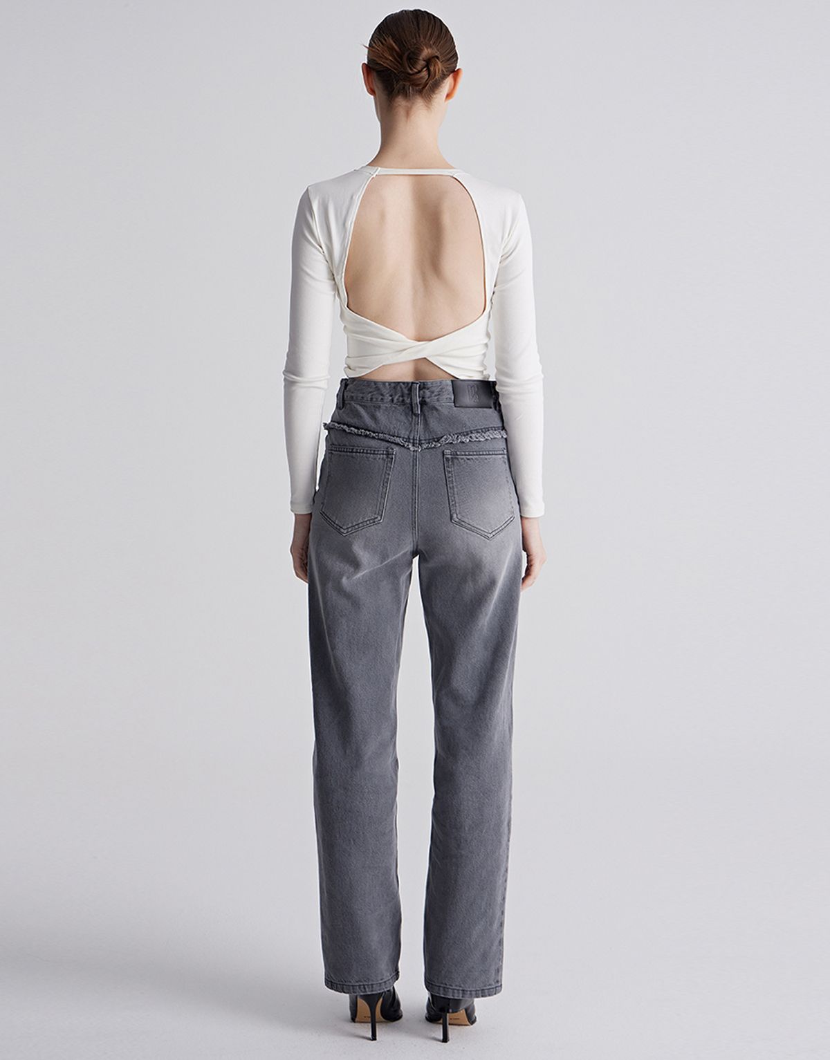 리게(RIGHE) DENIM PANTS LIGHT GREY