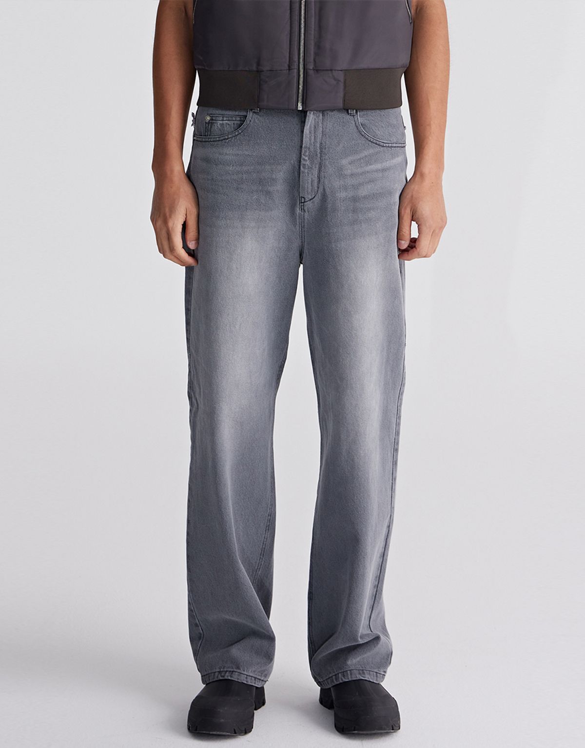 리게(RIGHE) DENIM PANTS LIGHT GREY