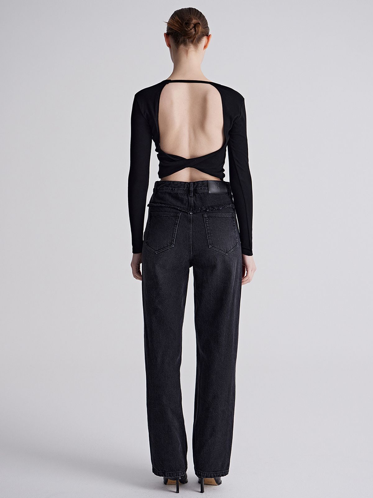 리게(RIGHE) DENIM PANTS CHARCOAL BLACK