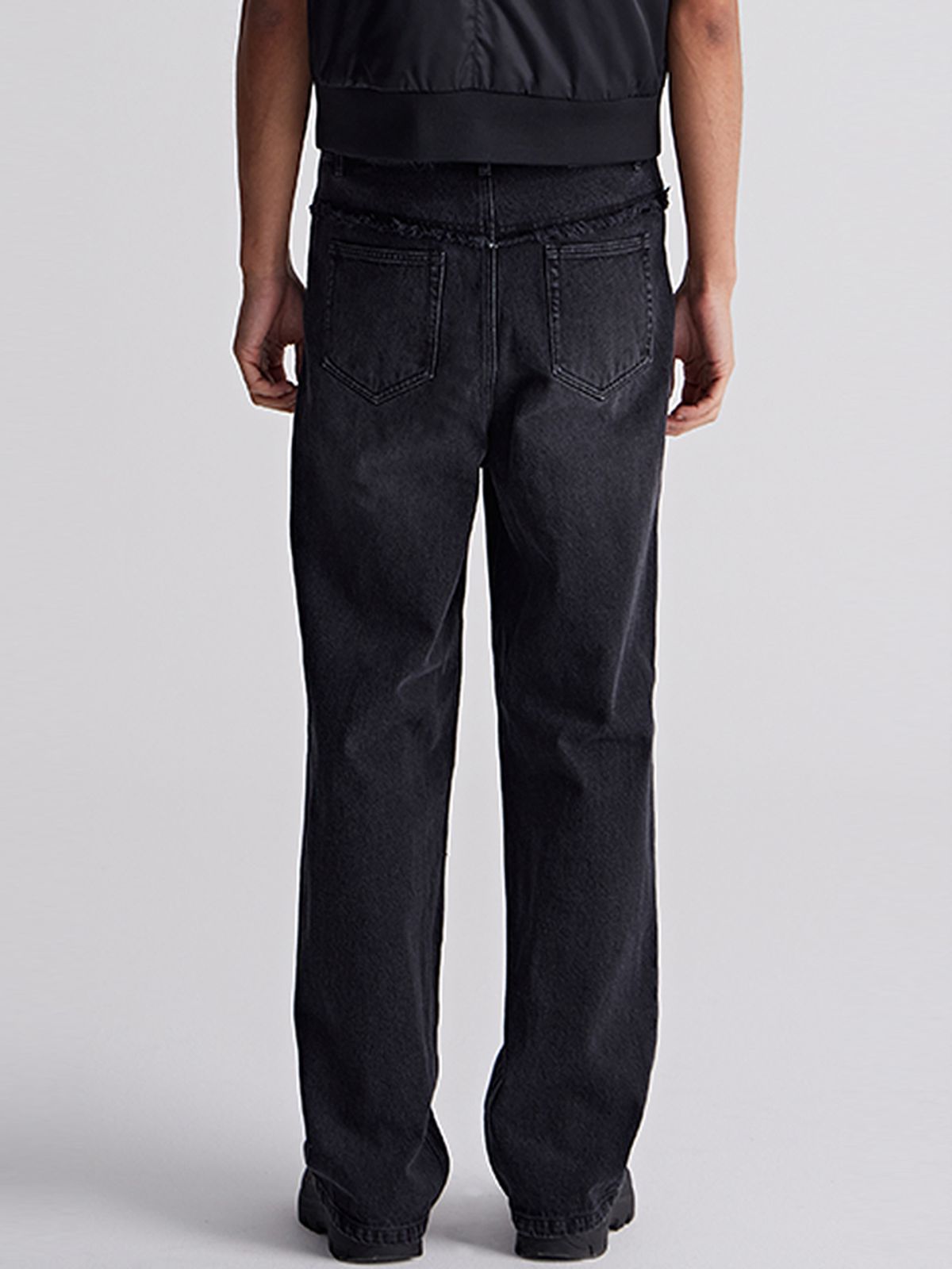 리게(RIGHE) DENIM PANTS CHARCOAL BLACK