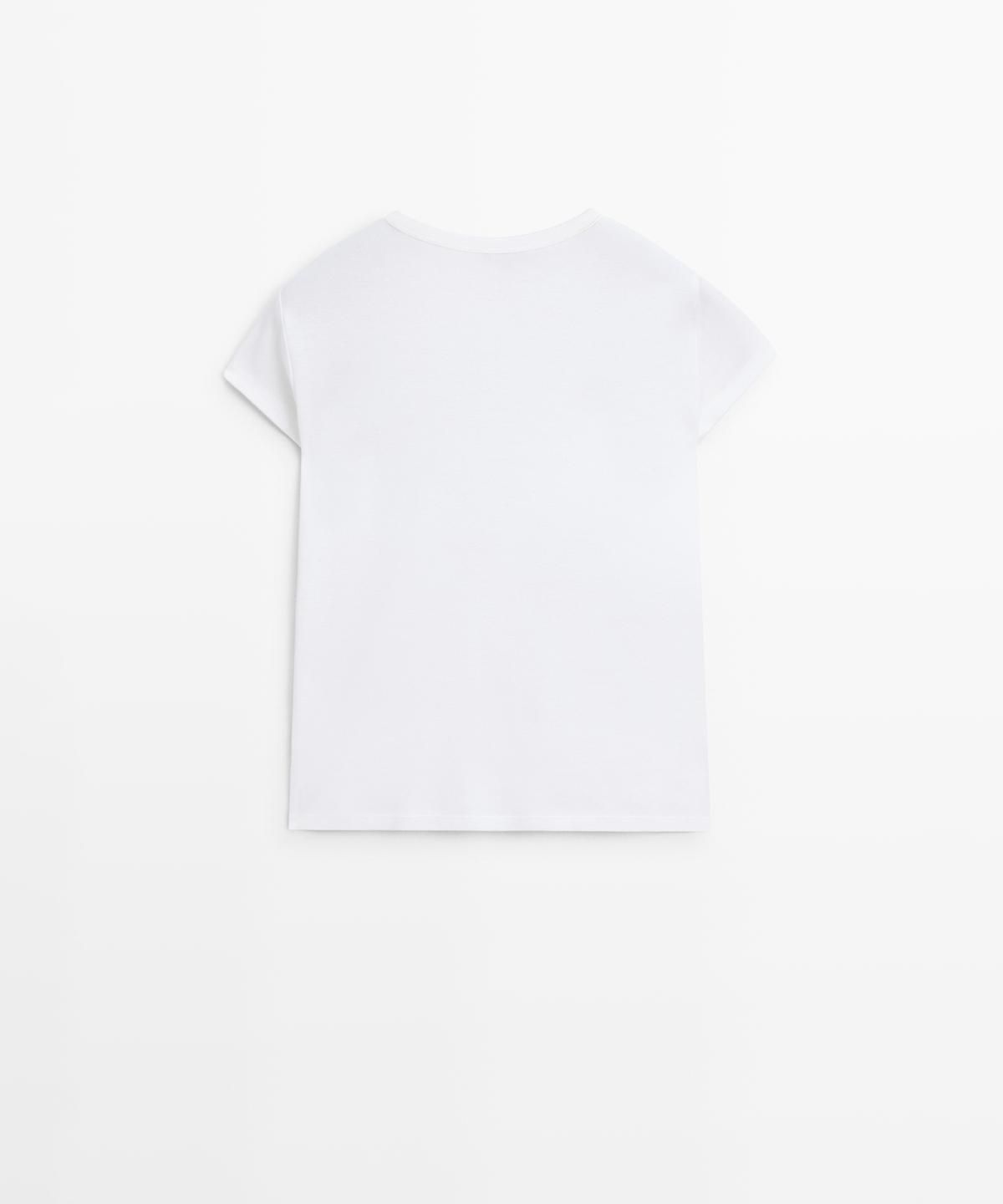 마시모두띠(MASSIMO DUTTI) 100% 머서라이즈드 코튼 반팔 티셔츠