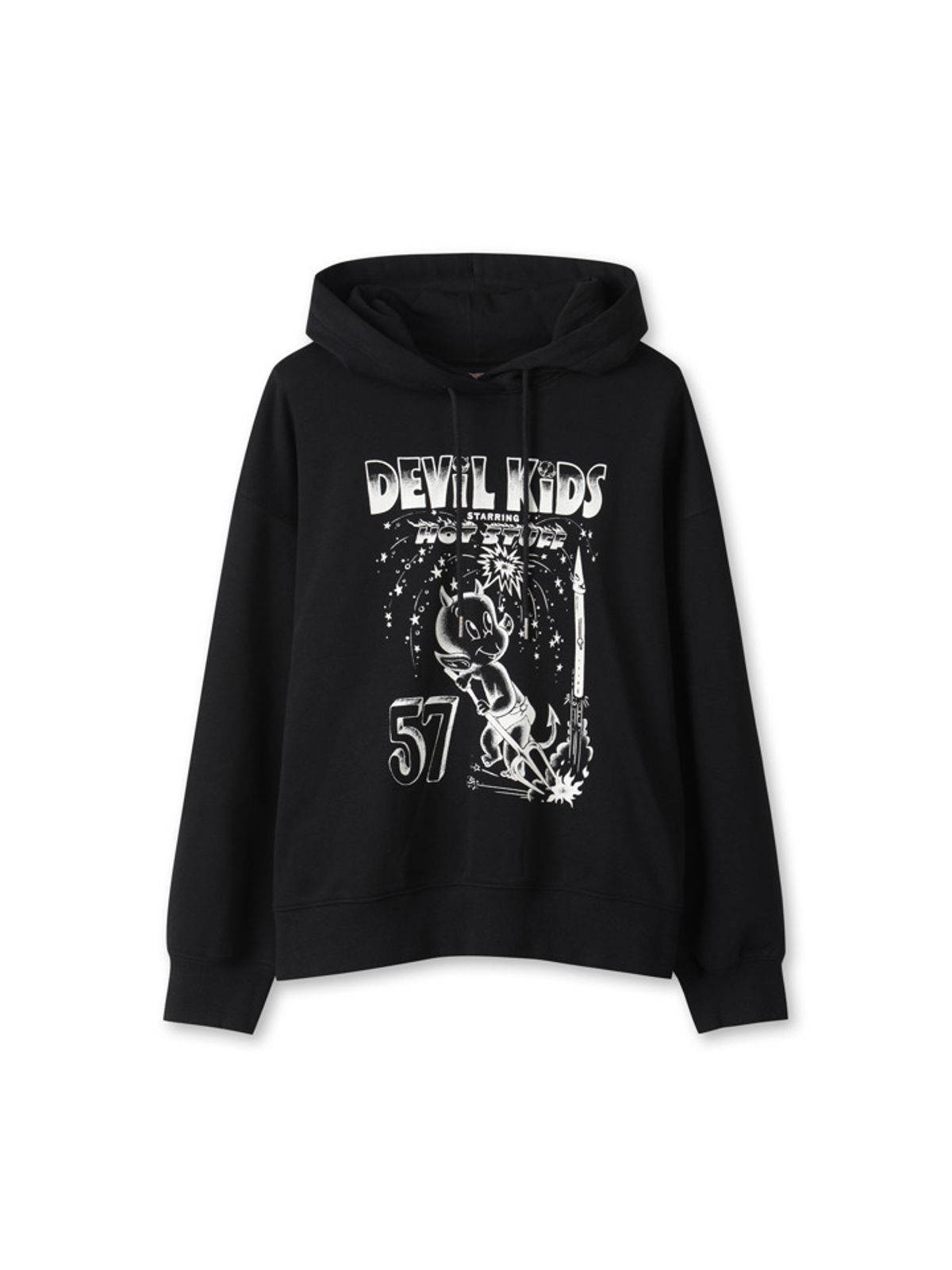 탑텐(TOPTEN) 여성) 가먼트 다잉 콜라보 스웨트 후디 (캐스퍼&핫스터프)_MSF4TH2012