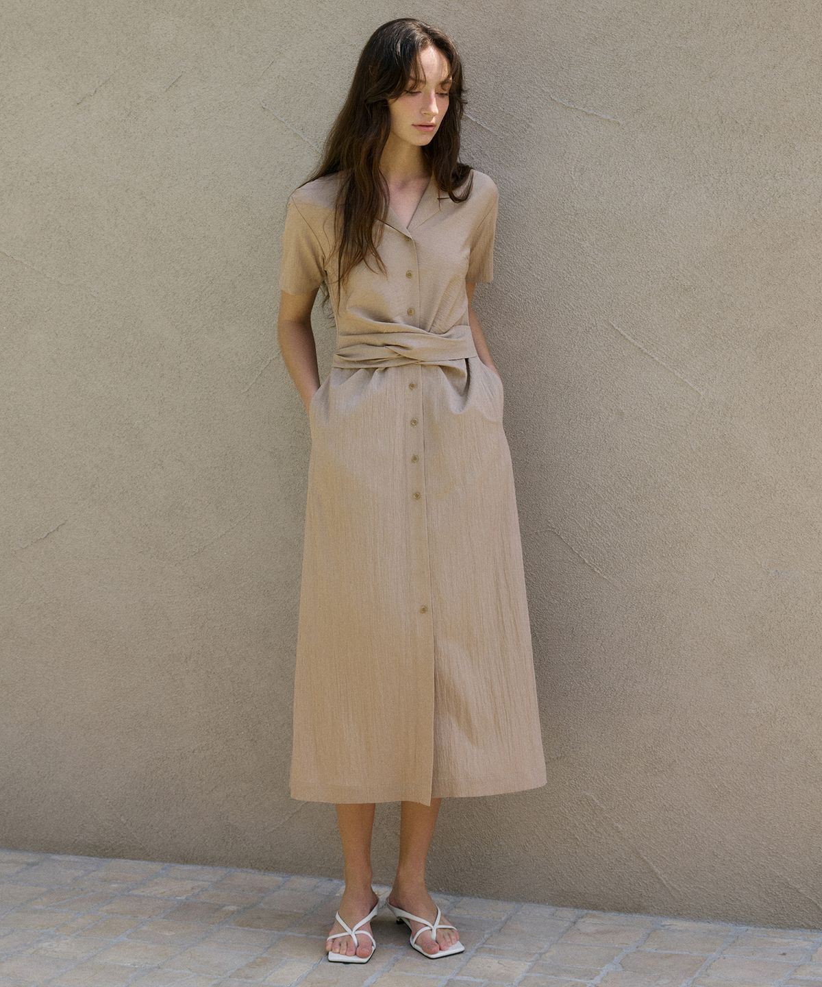 오떼뜨(OCTETTE) DRAPE TIE SHIRTS OPS_2COLOR