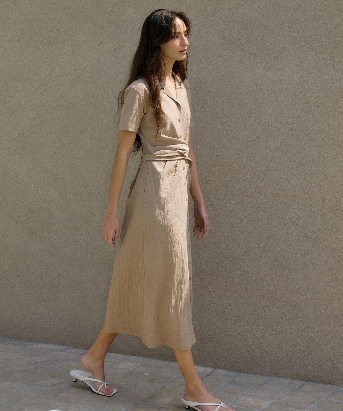 오떼뜨(OCTETTE) DRAPE TIE SHIRTS OPS_2COLOR