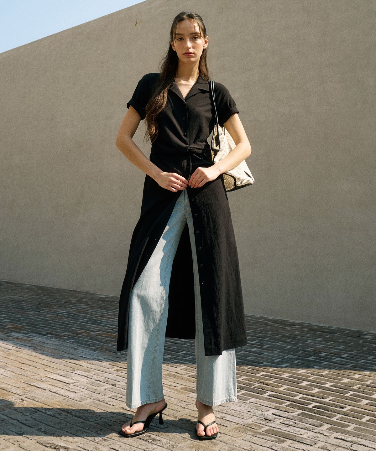 오떼뜨(OCTETTE) DRAPE TIE SHIRTS OPS_2COLOR